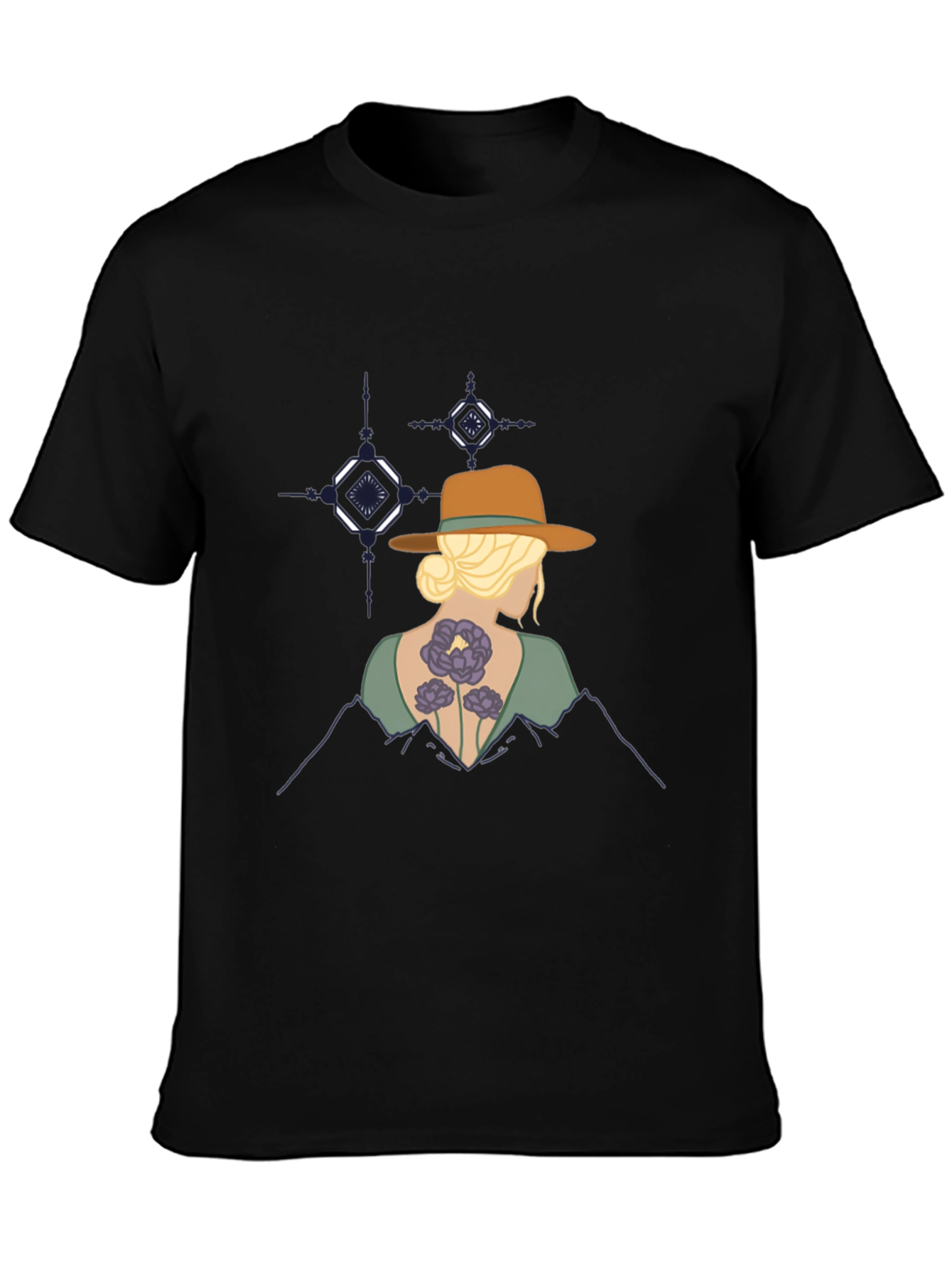 Mountain Sunset Graphic T-Shirt - Black