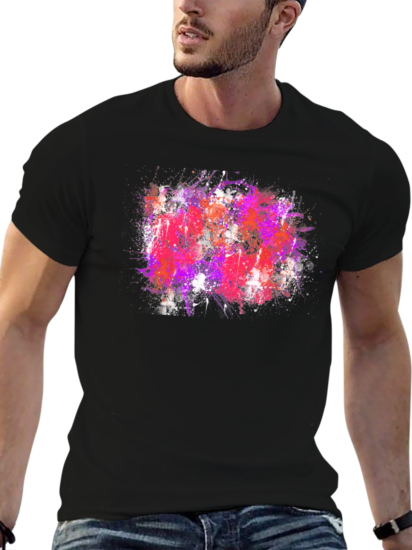 Abstract Splatter T-Shirt - Bold Graphic Tee