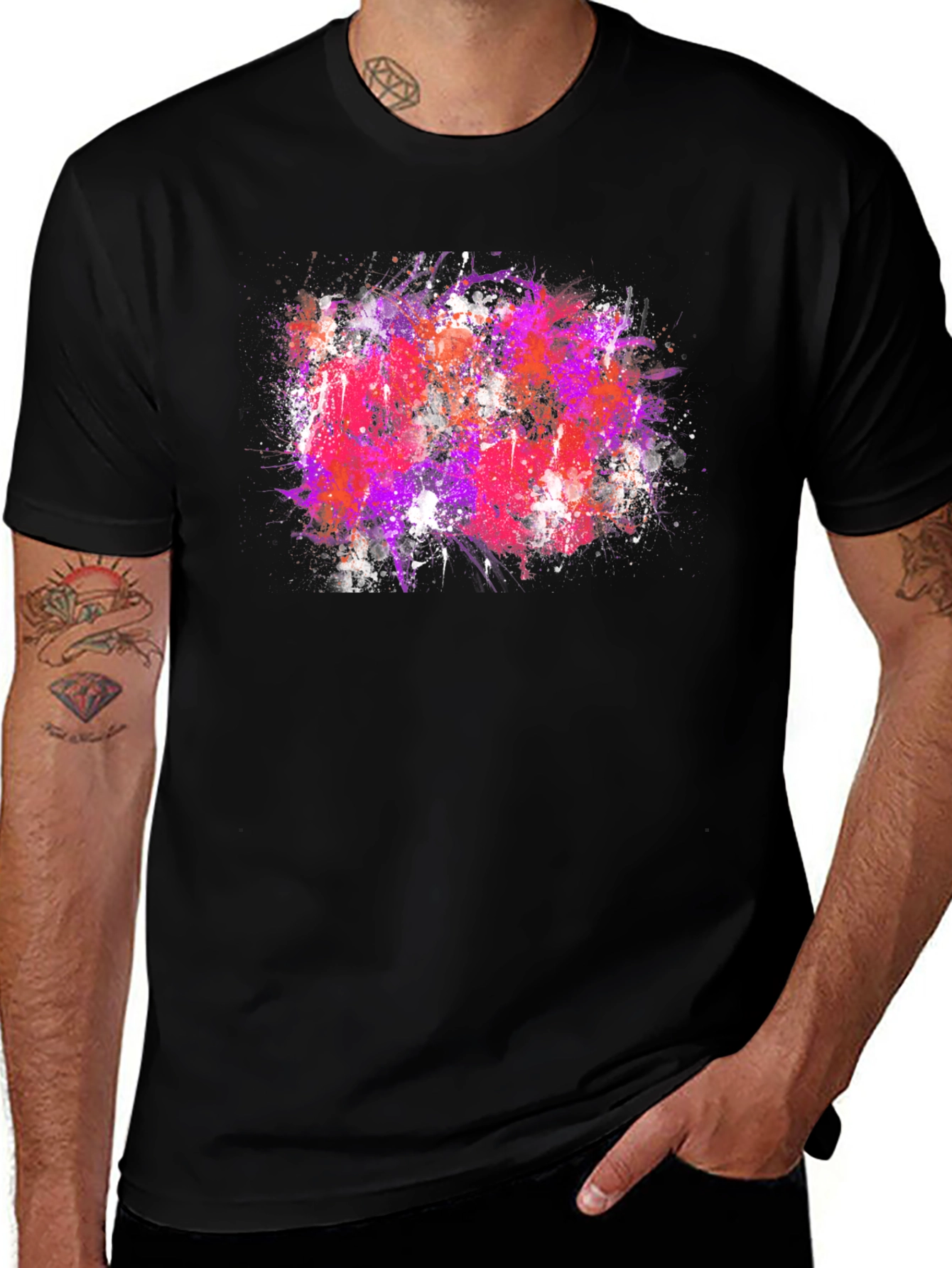 Abstract Splatter T-Shirt - Bold Graphic Tee