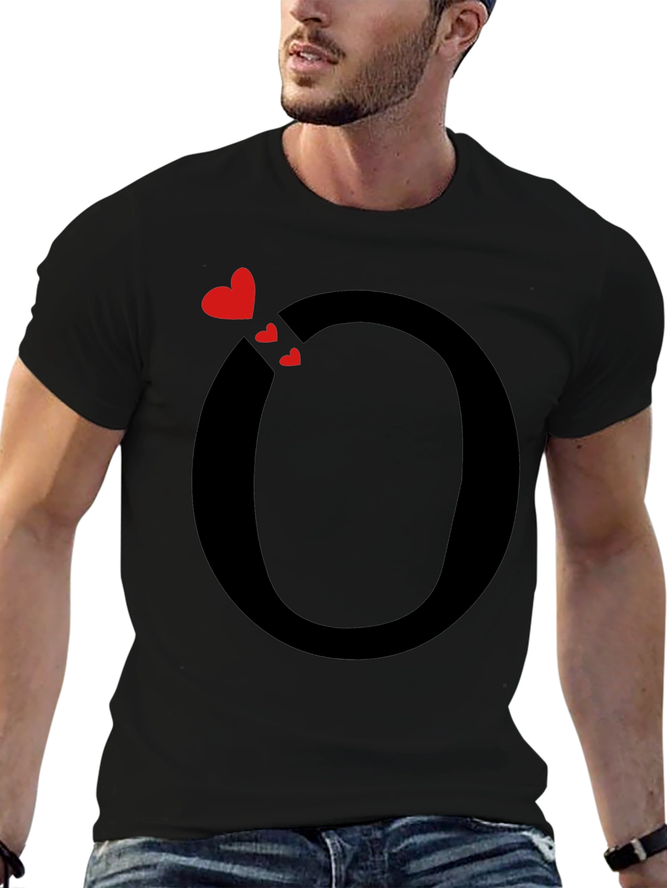 Heart O Graphic Tee - Stylish Black T-Shirt
