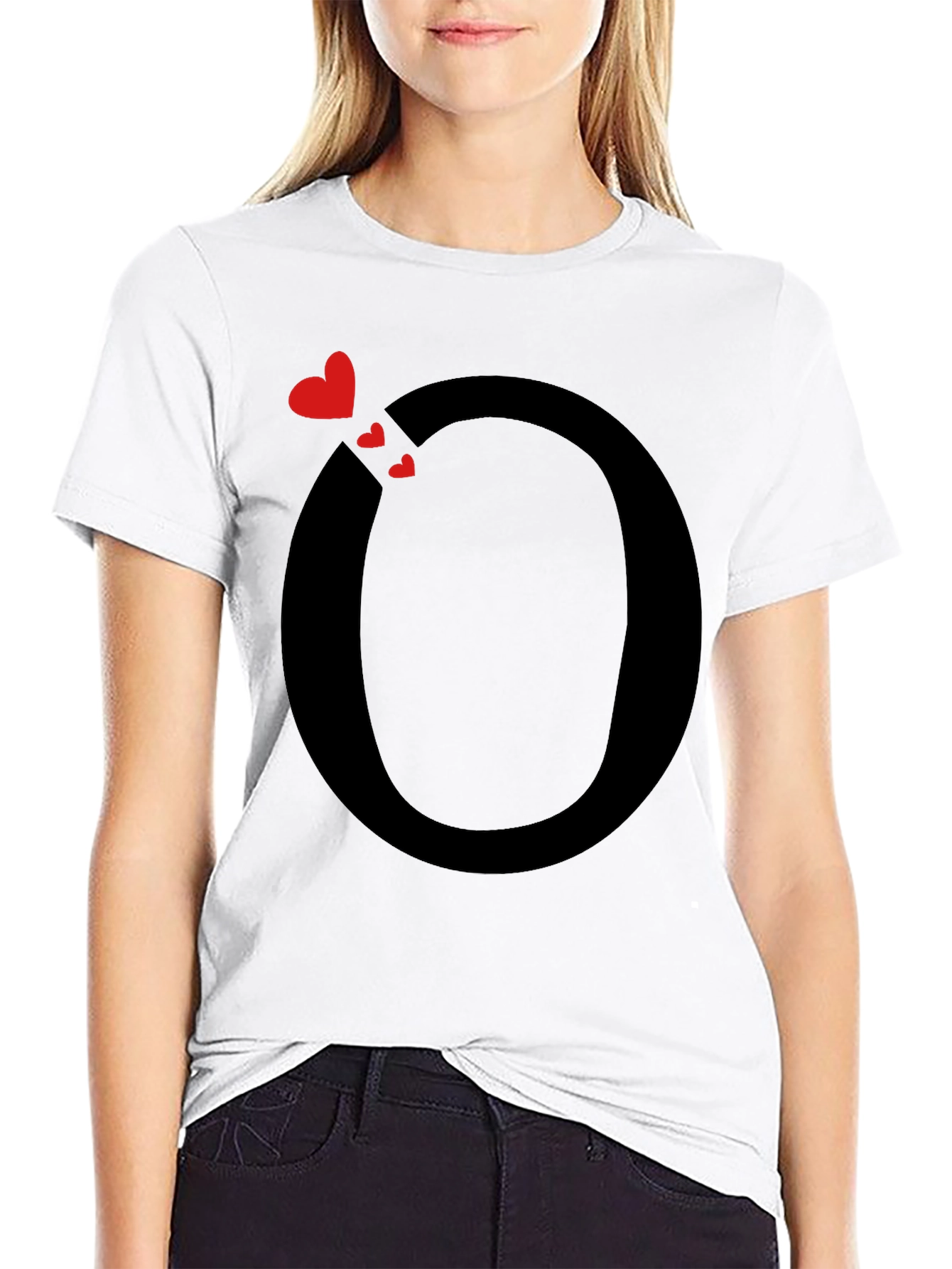 Heart O Graphic Tee - Stylish Black T-Shirt