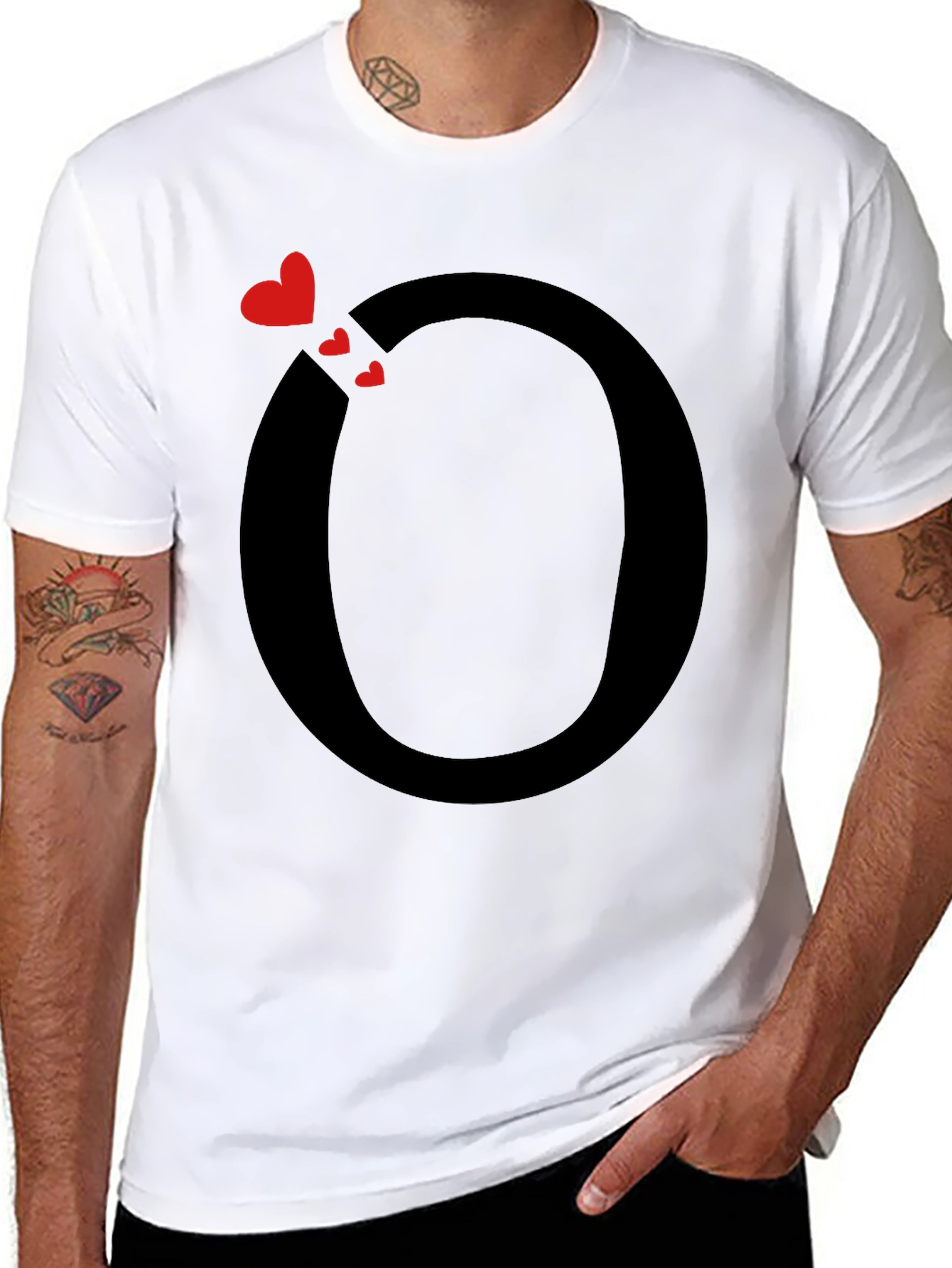 Heart O Graphic Tee - Stylish Black T-Shirt