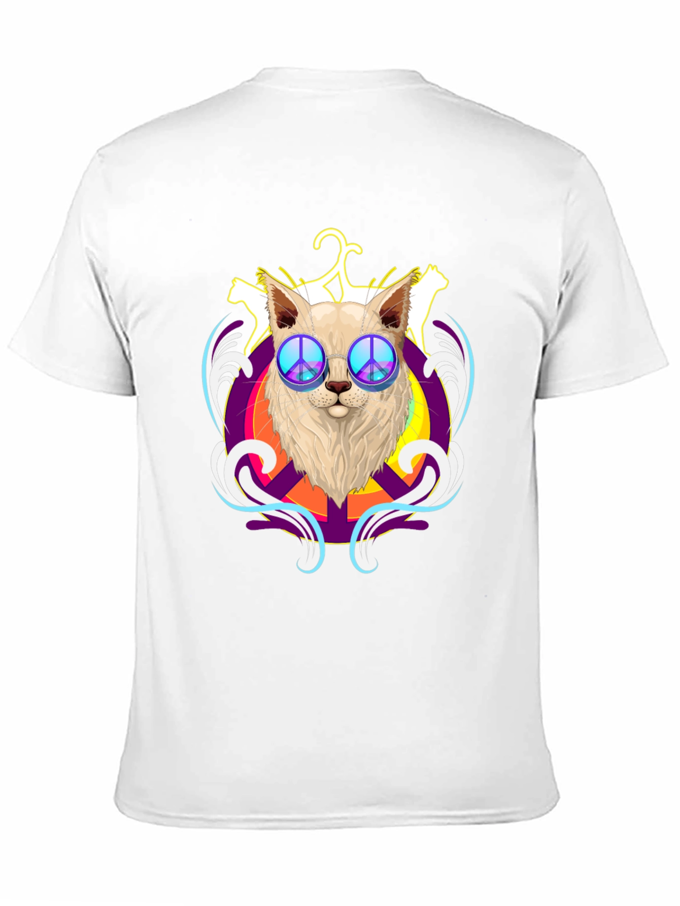Peace Cat T-Shirt - Black