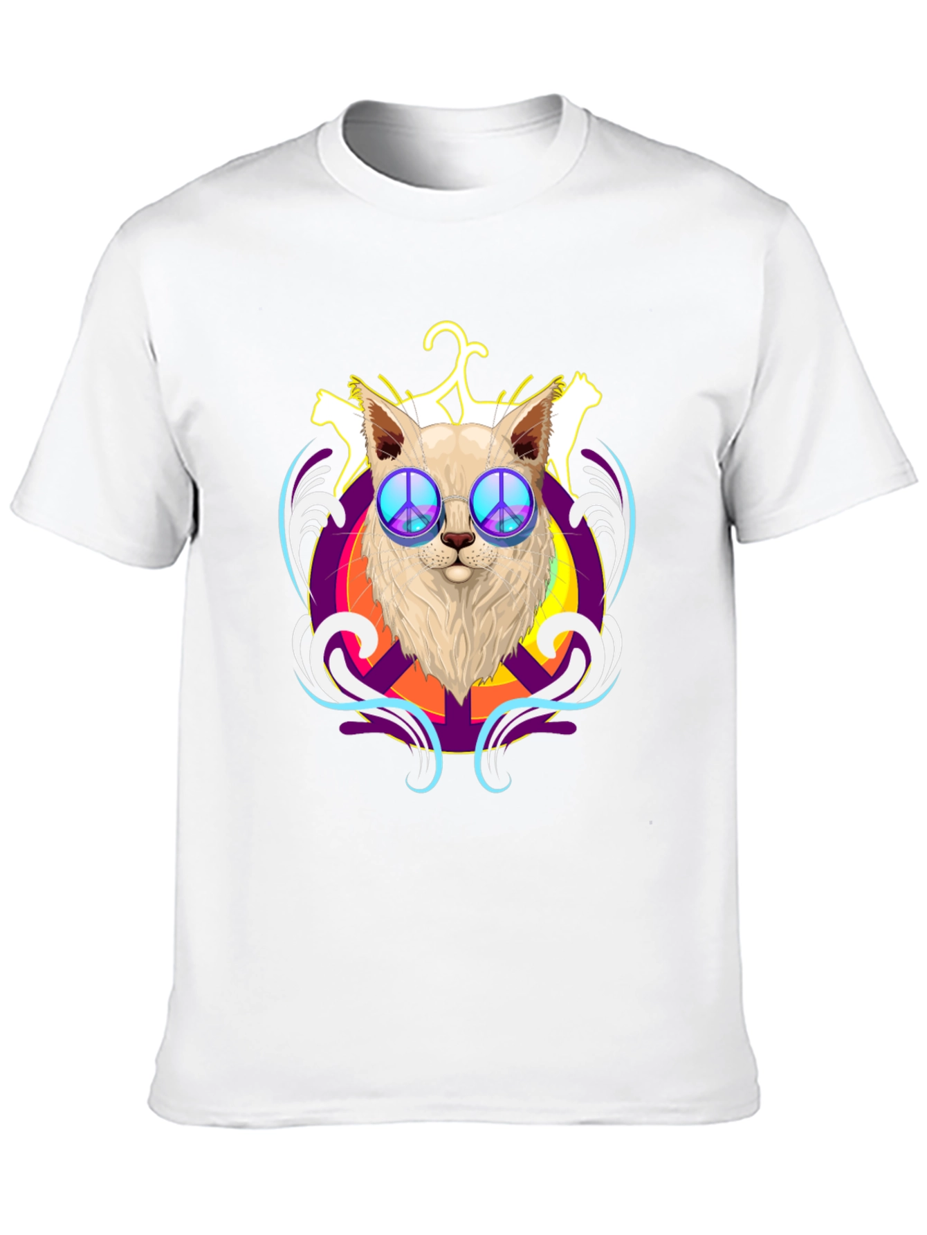 Peace Cat T-Shirt - Black