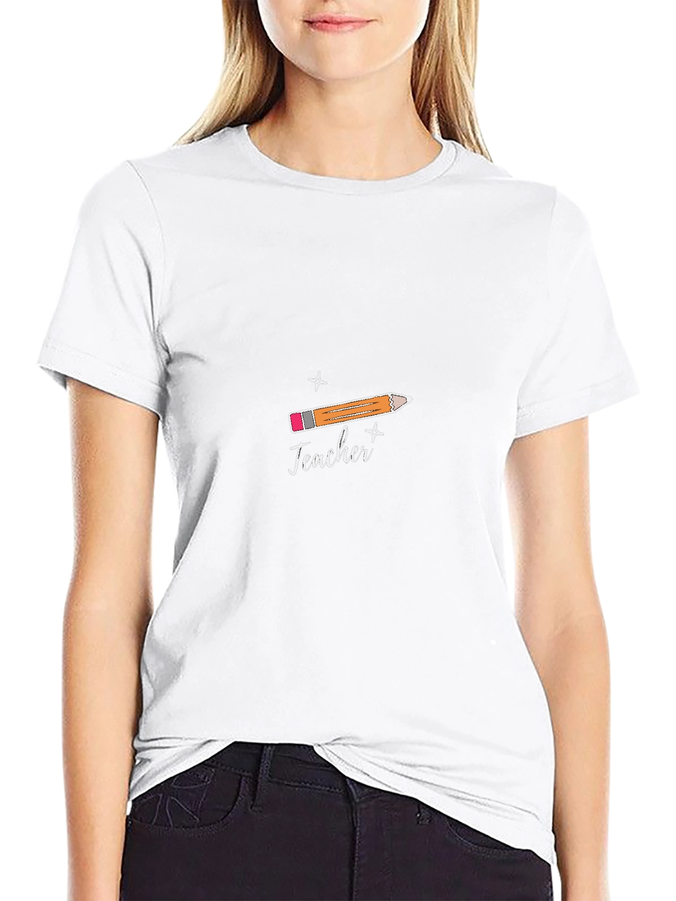Teacher Graphic T-Shirt: Pencil Design Tee