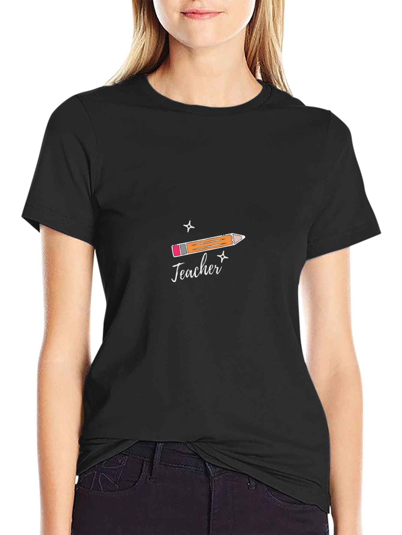 Teacher Graphic T-Shirt: Pencil Design Tee