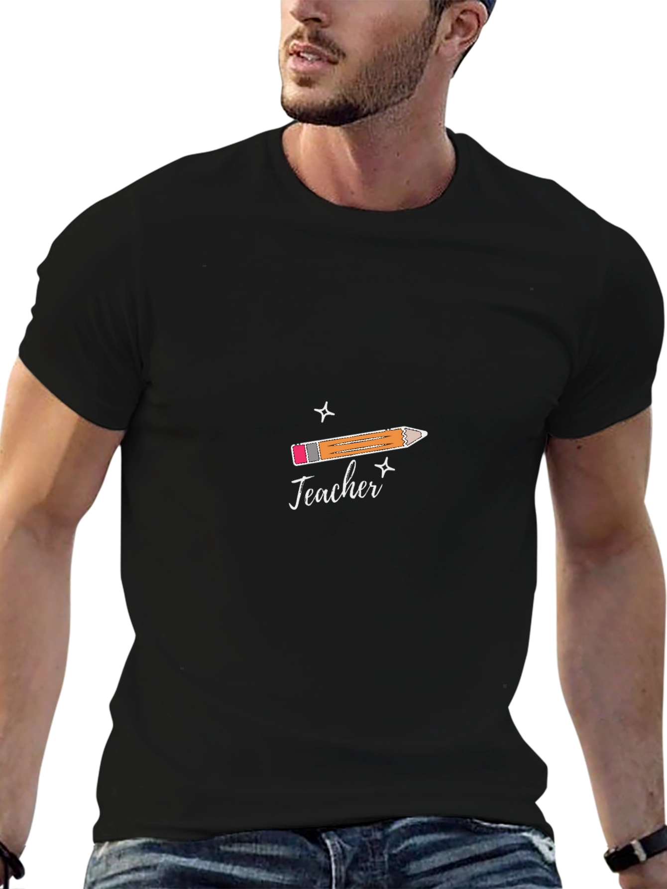 Teacher Graphic T-Shirt: Pencil Design Tee