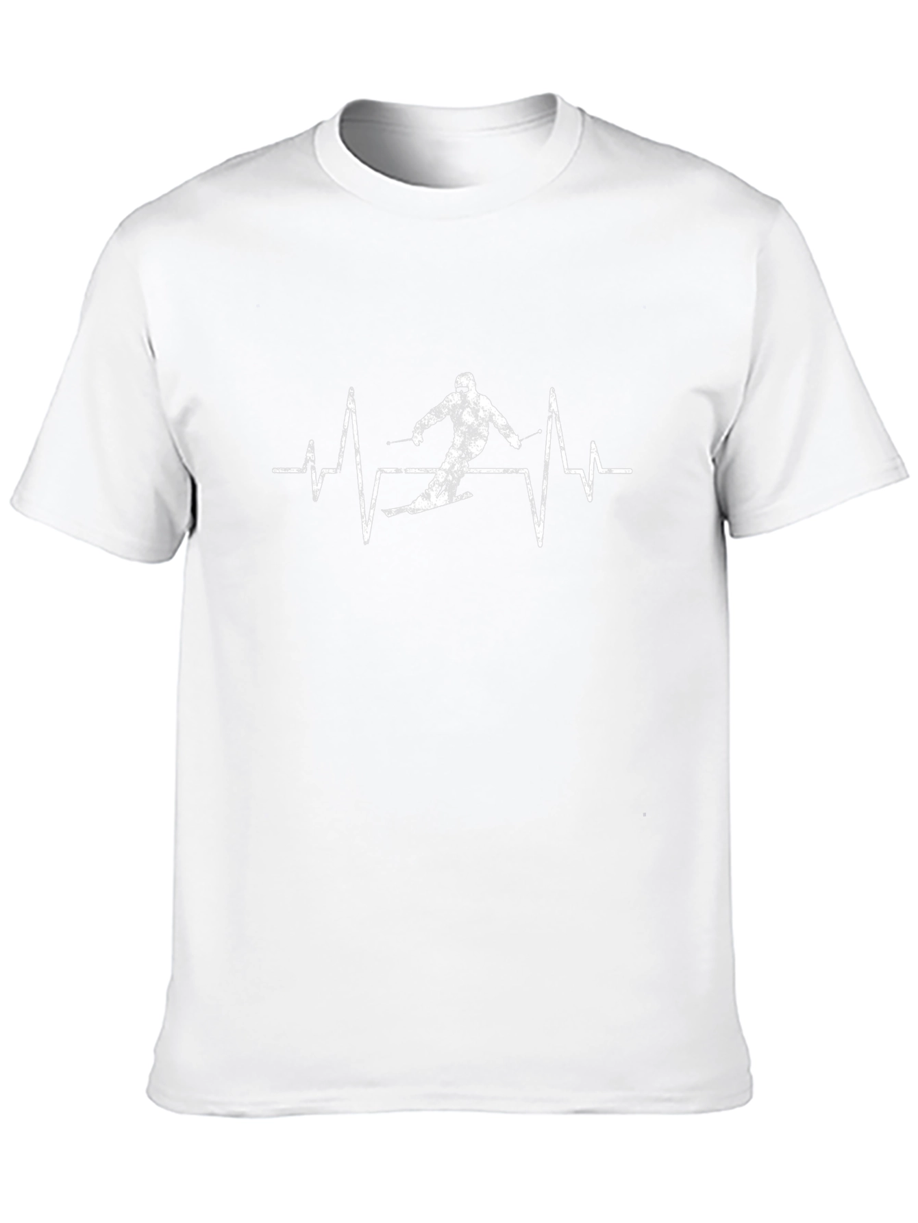 Ski Heartbeat T-Shirt - Black Cotton Graphic Tee