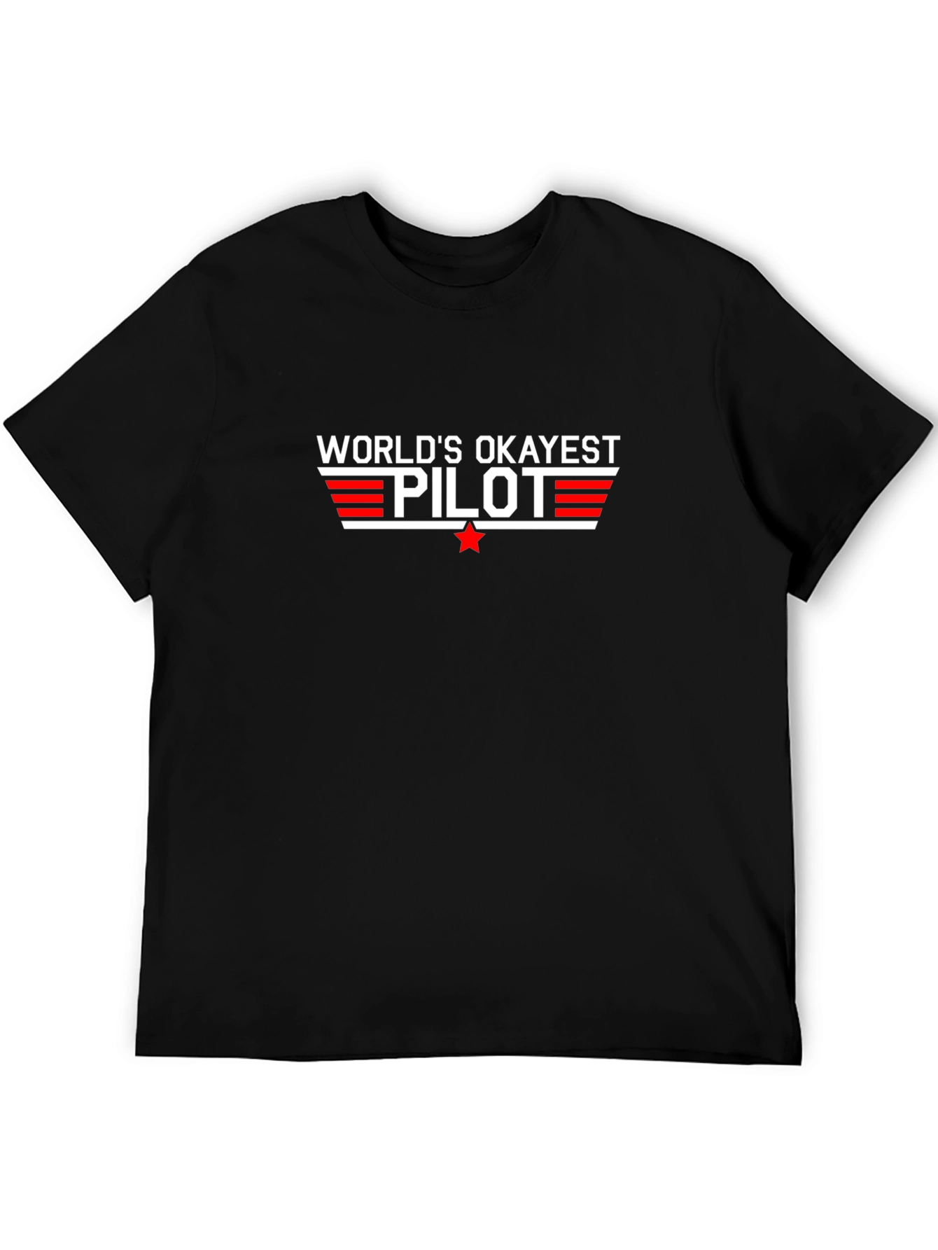 Worlds Okayest Pilot Black T-Shirt