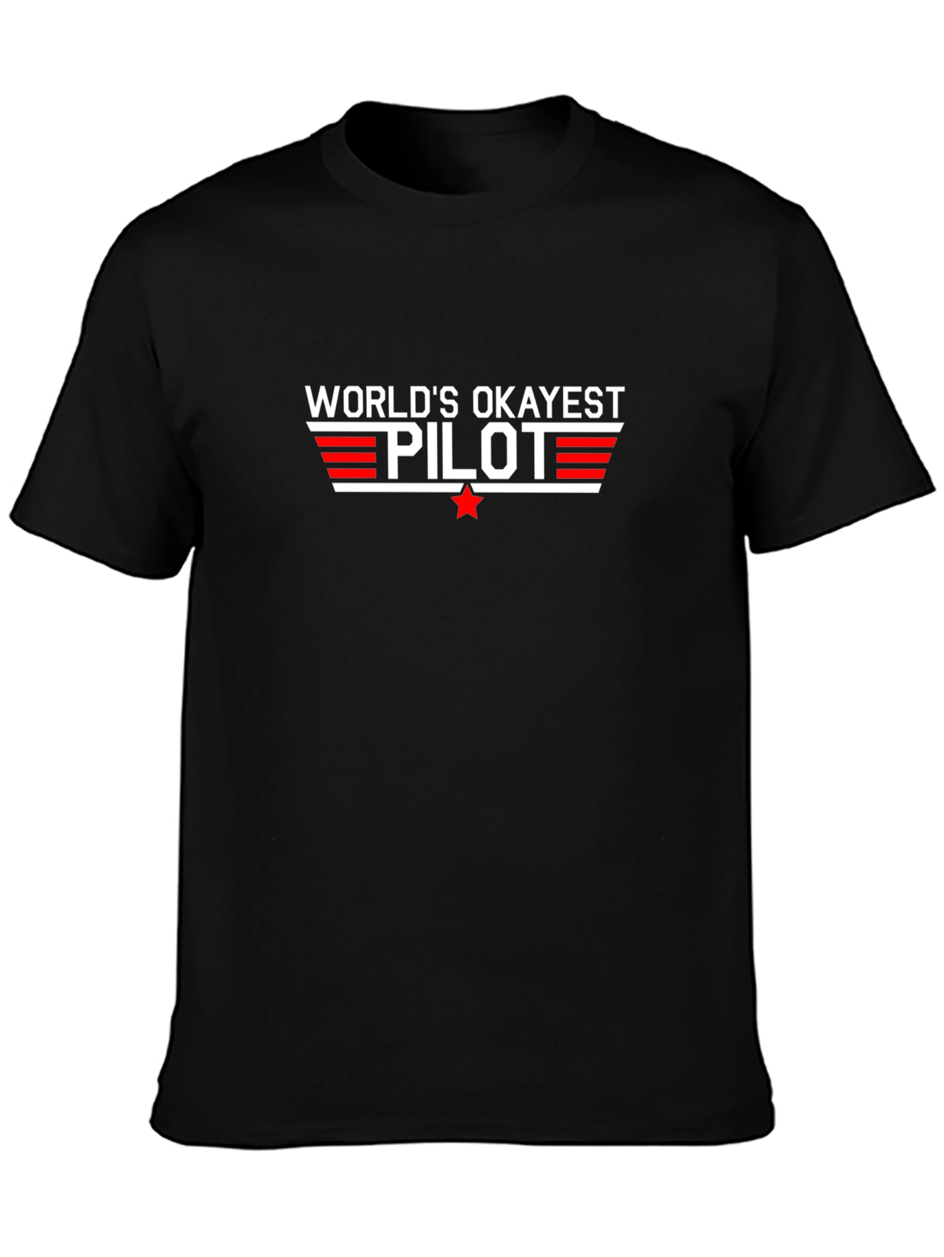 Worlds Okayest Pilot Black T-Shirt