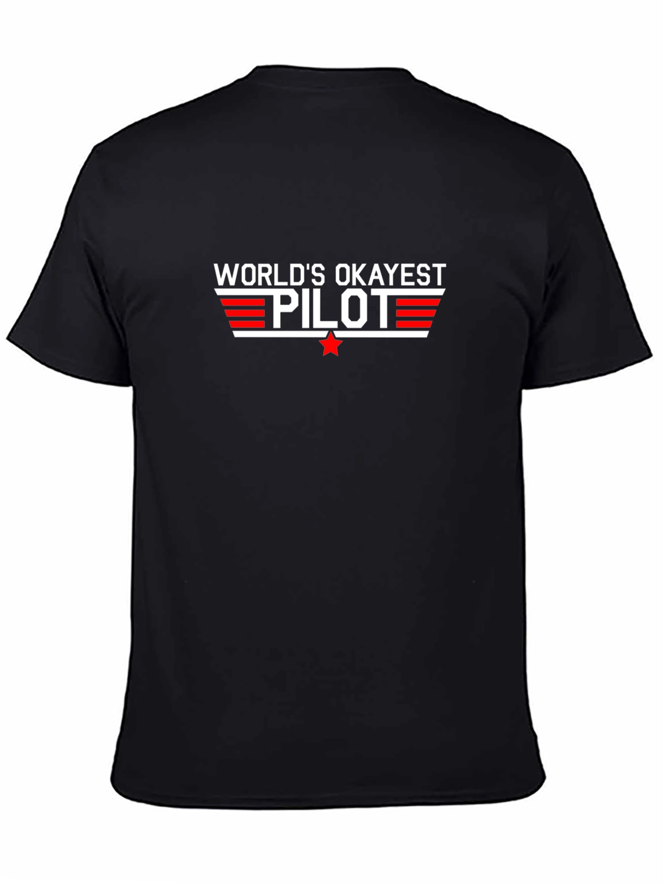 Worlds Okayest Pilot Black T-Shirt