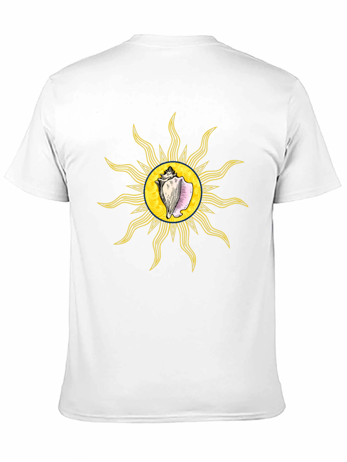 Conch Sun Graphic Tee - Black Cotton T-Shirt