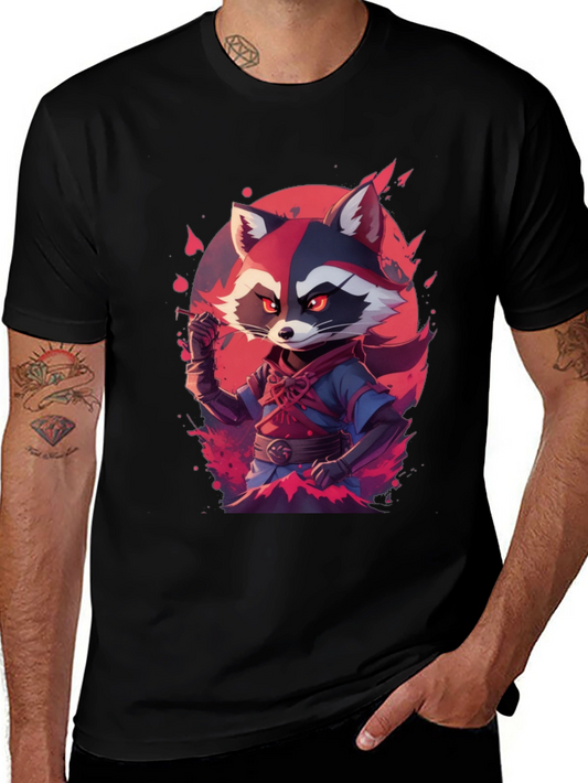 Raccoon Warrior Black Tee