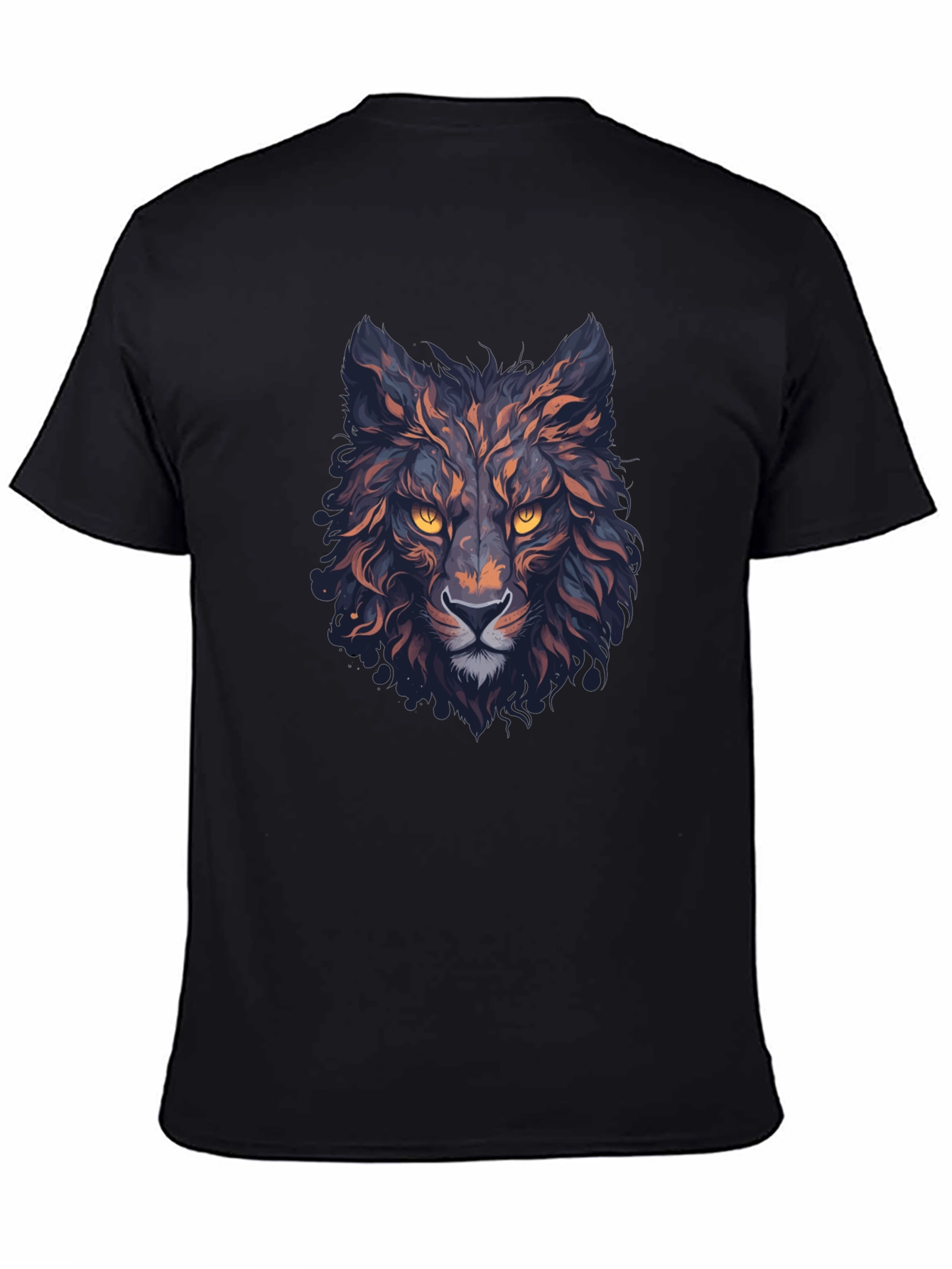 Mens Black Wolf Graphic T-Shirt