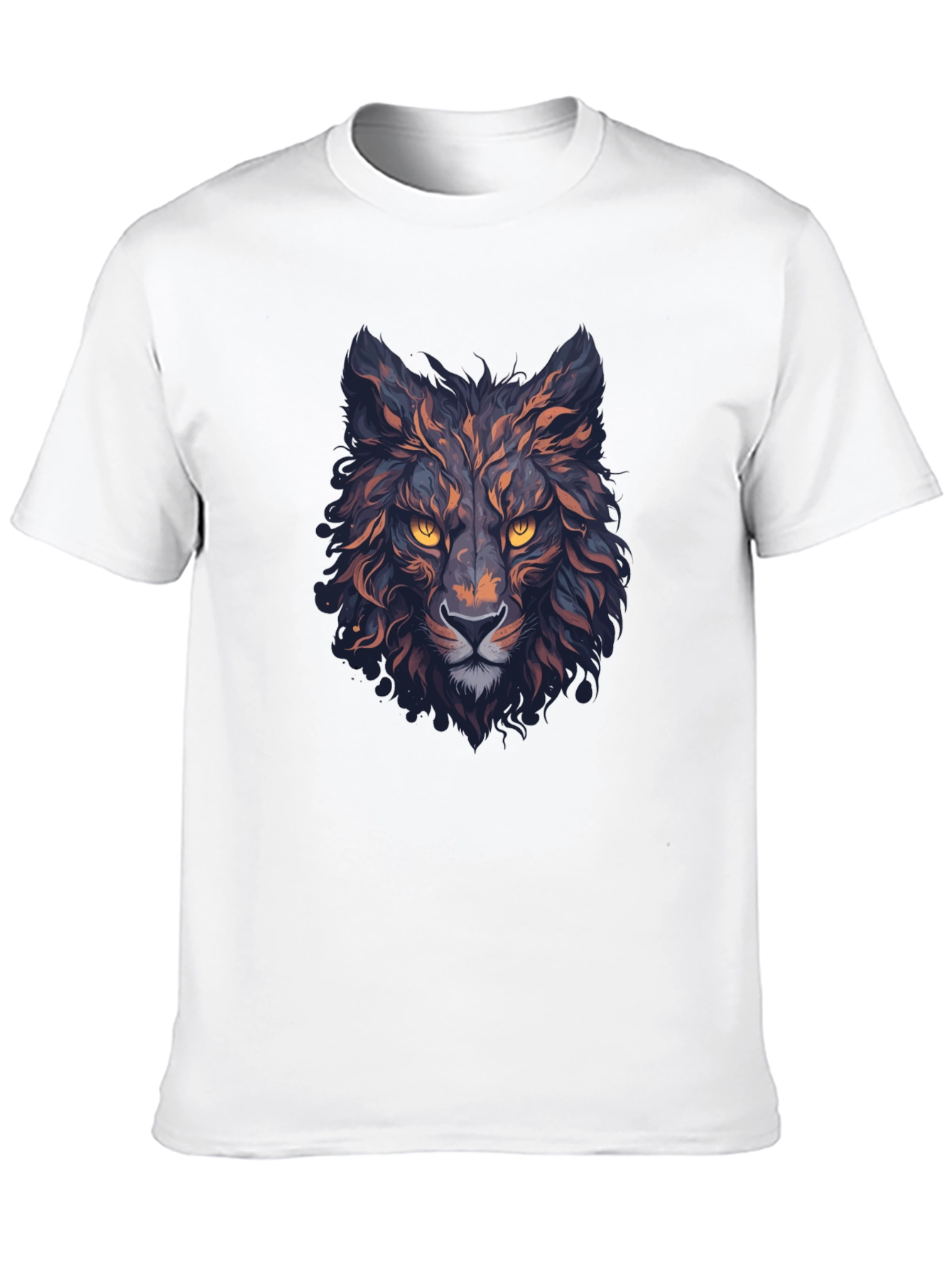 Mens Black Wolf Graphic T-Shirt