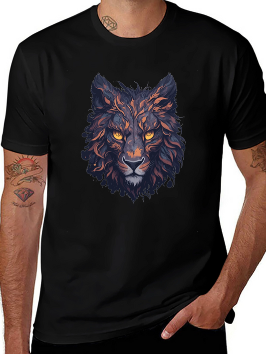 Mens Black Wolf Graphic T-Shirt