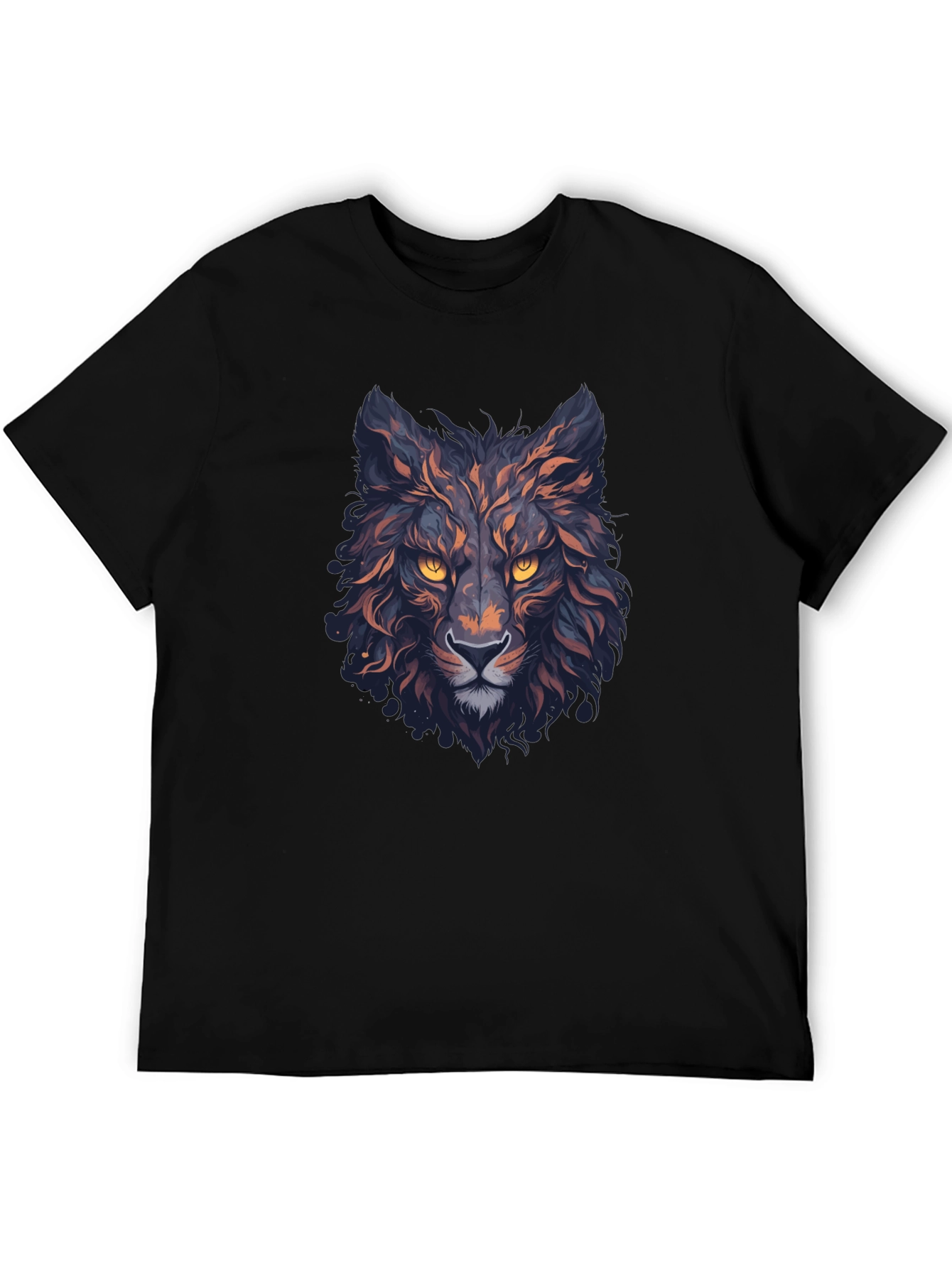 Mens Black Wolf Graphic T-Shirt