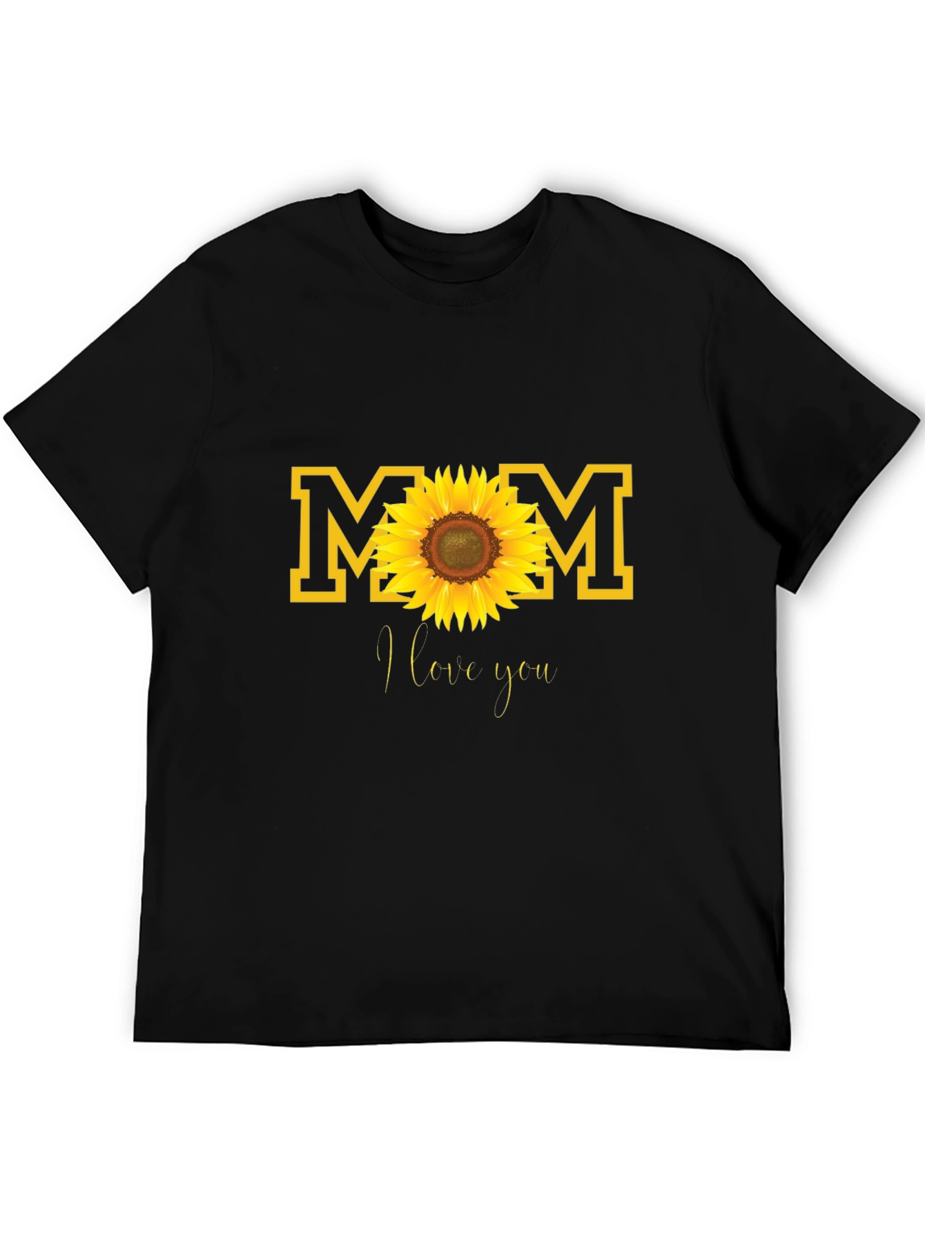 Mom Sunflower Graphic Tee - Black