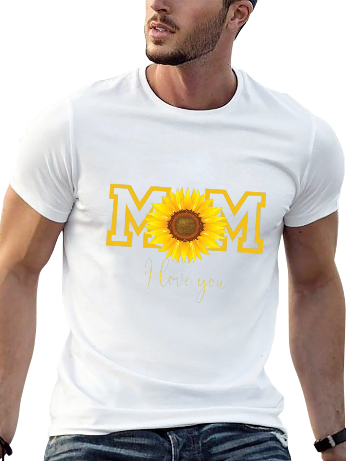 Mom Sunflower Graphic Tee - Black