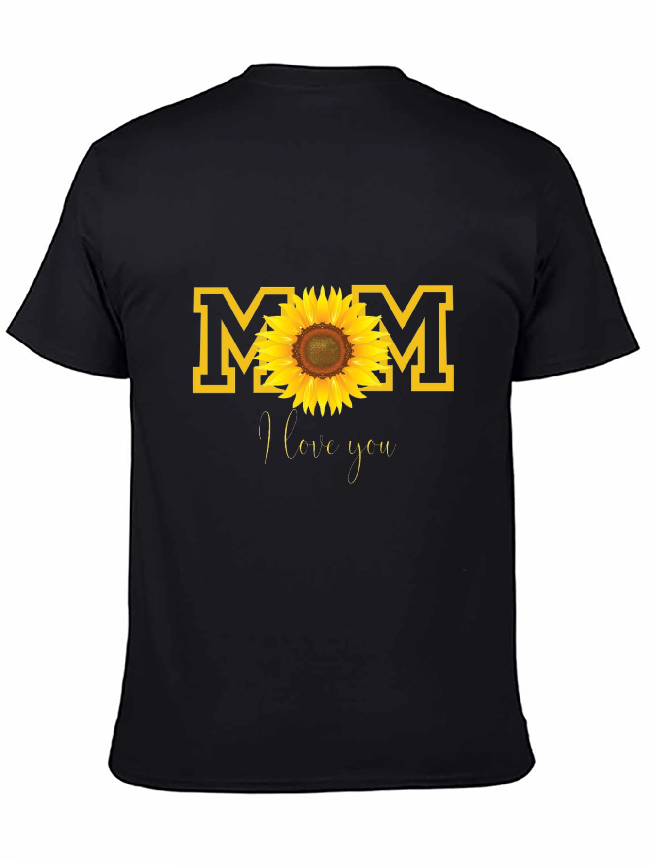 Mom Sunflower Graphic Tee - Black