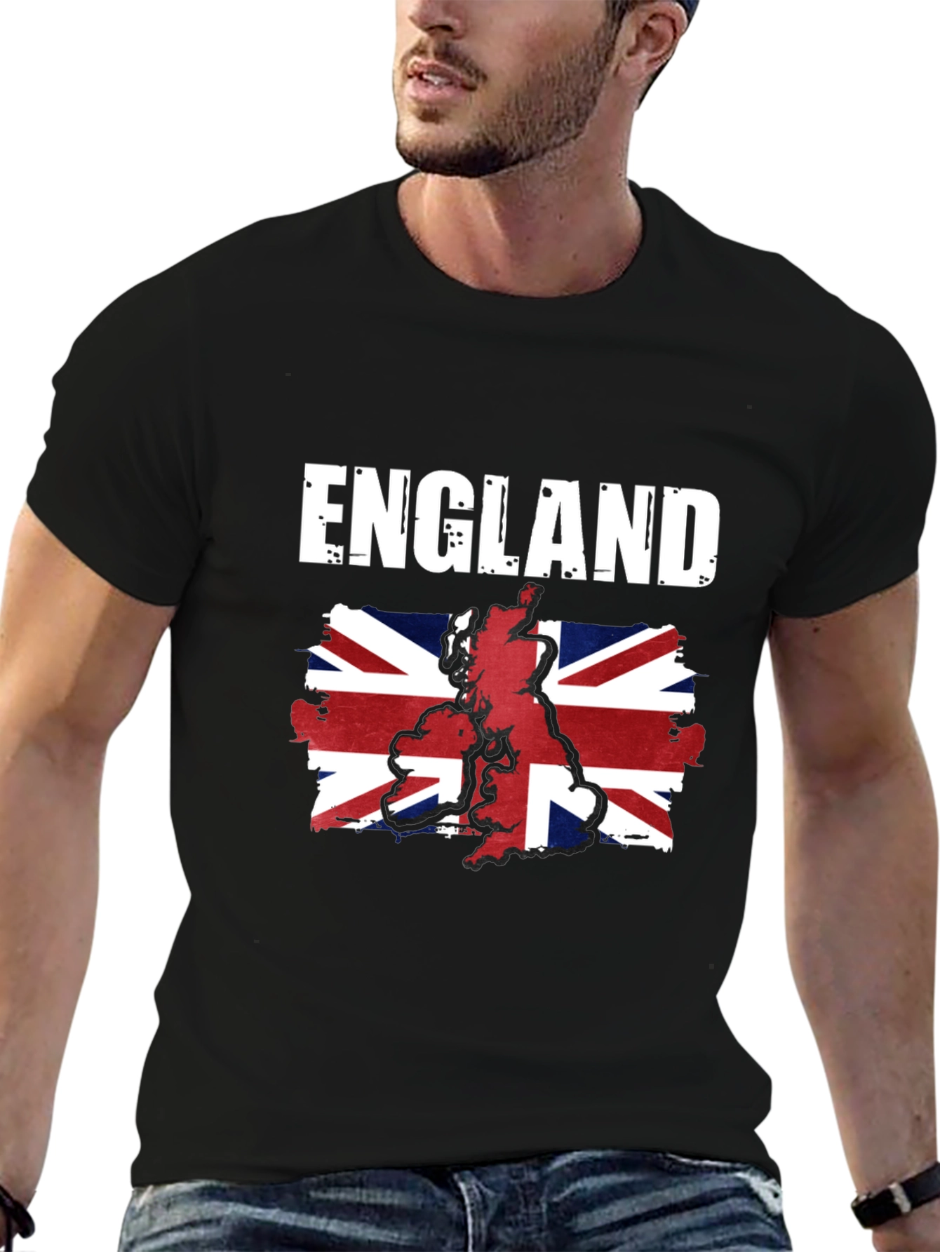 England Flag Graphic Tee - Black
