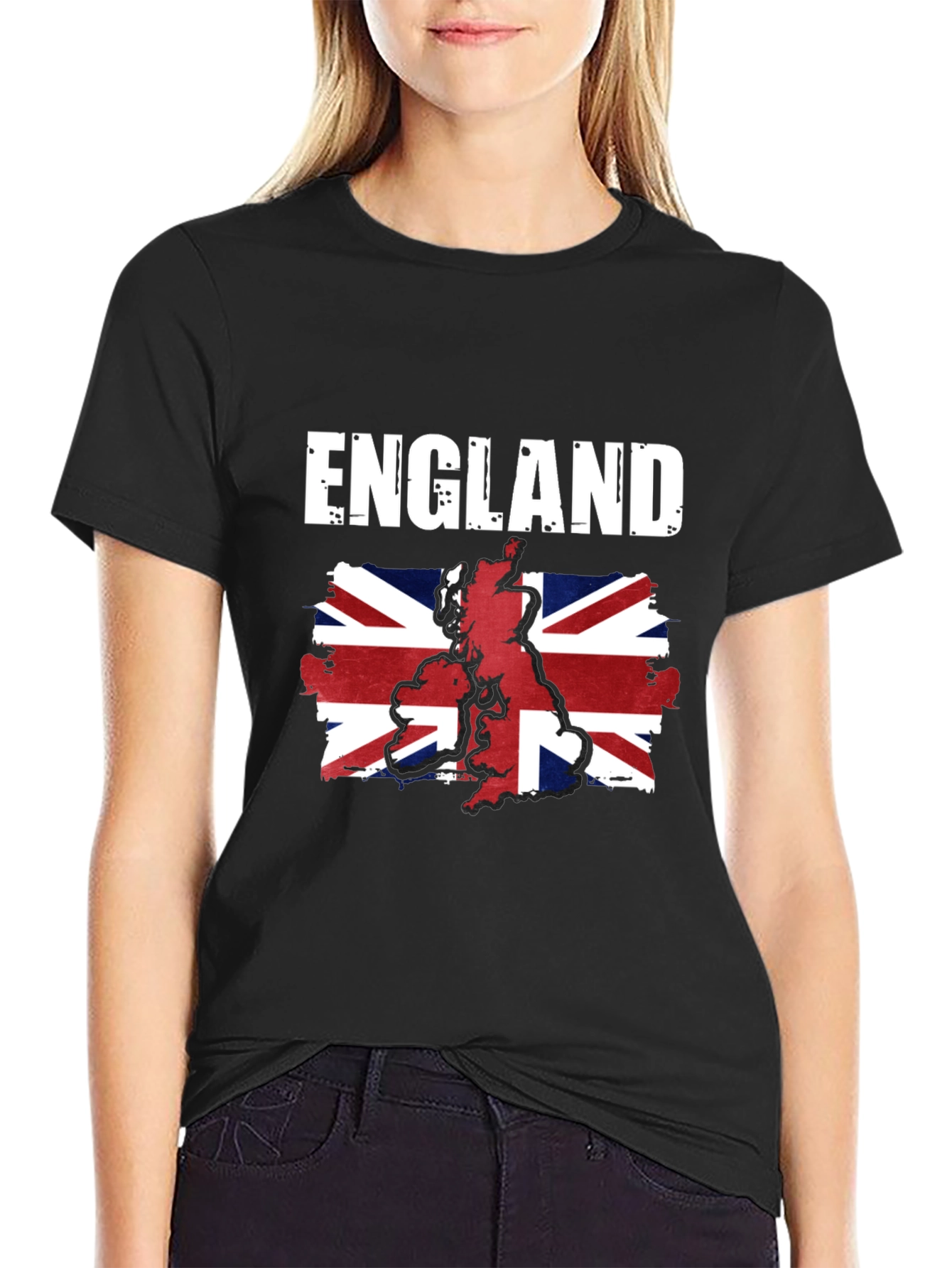 England Flag Graphic Tee - Black