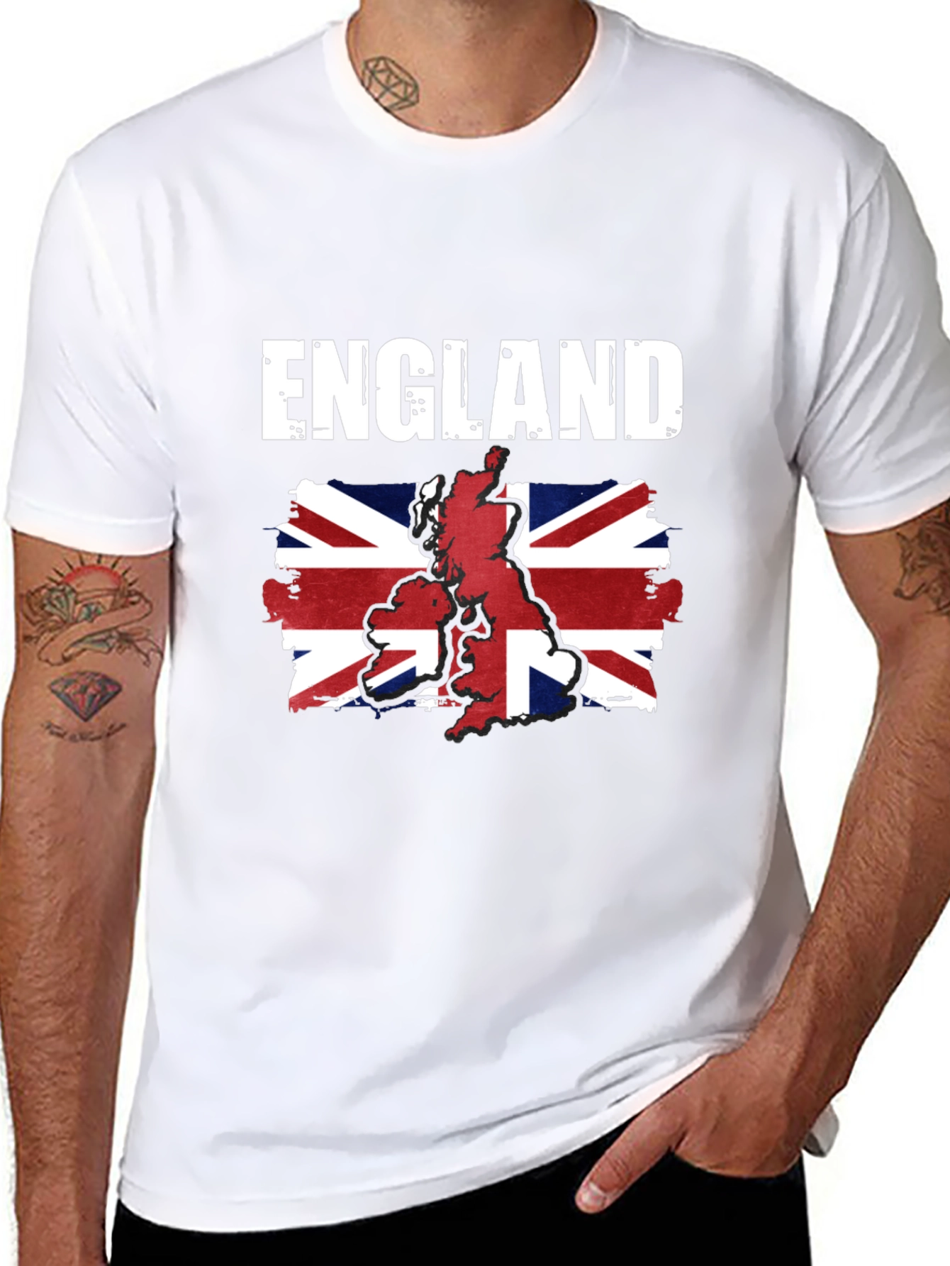 England Flag Graphic Tee - Black