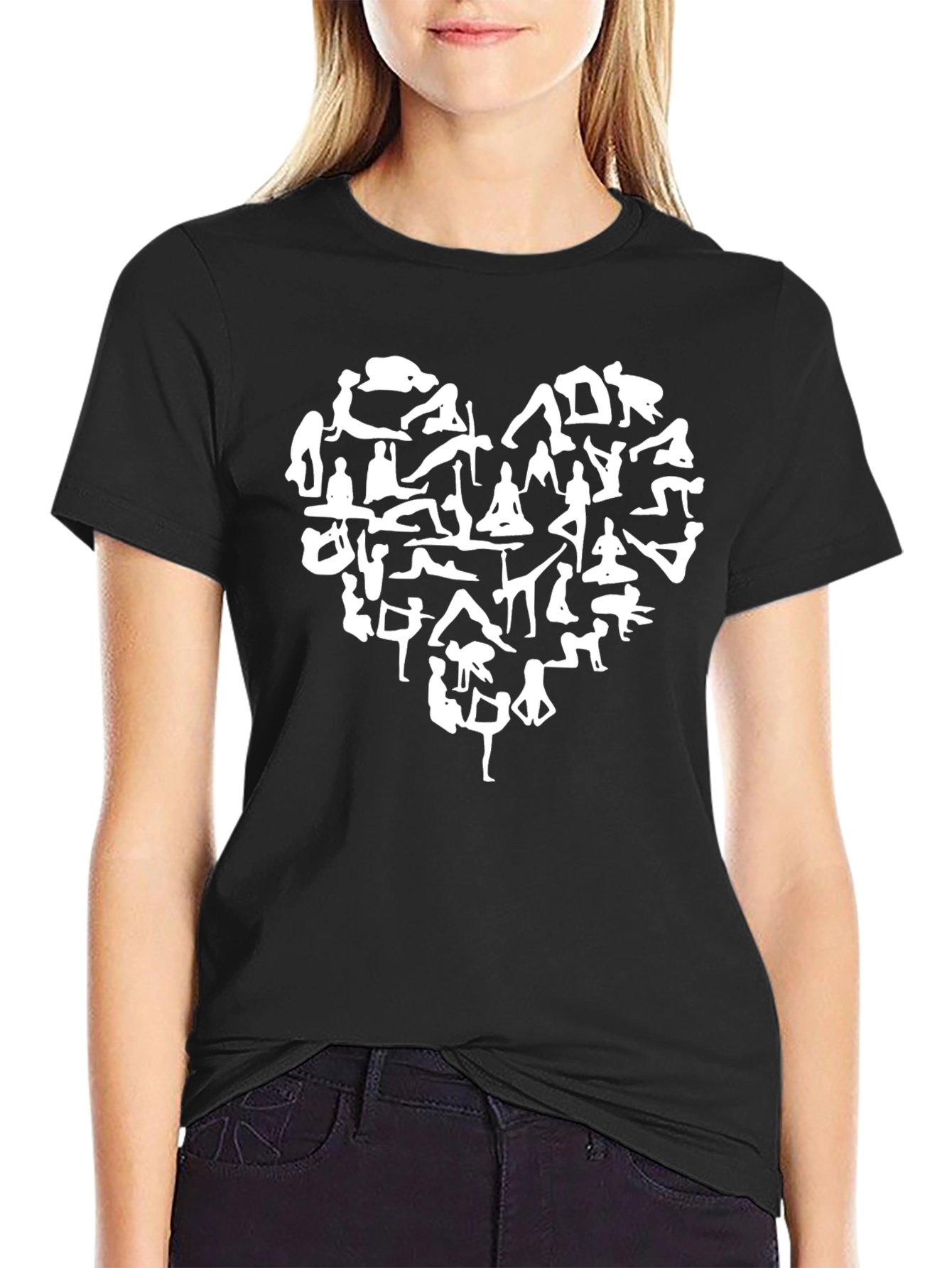 Yoga Love T-Shirt - Black Cotton Blend Tee