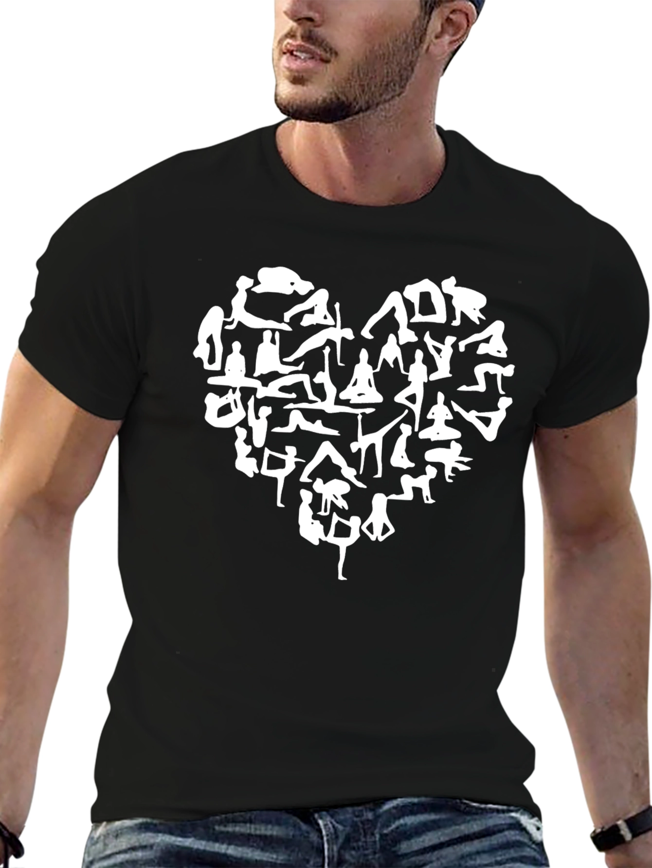 Yoga Love T-Shirt - Black Cotton Blend Tee