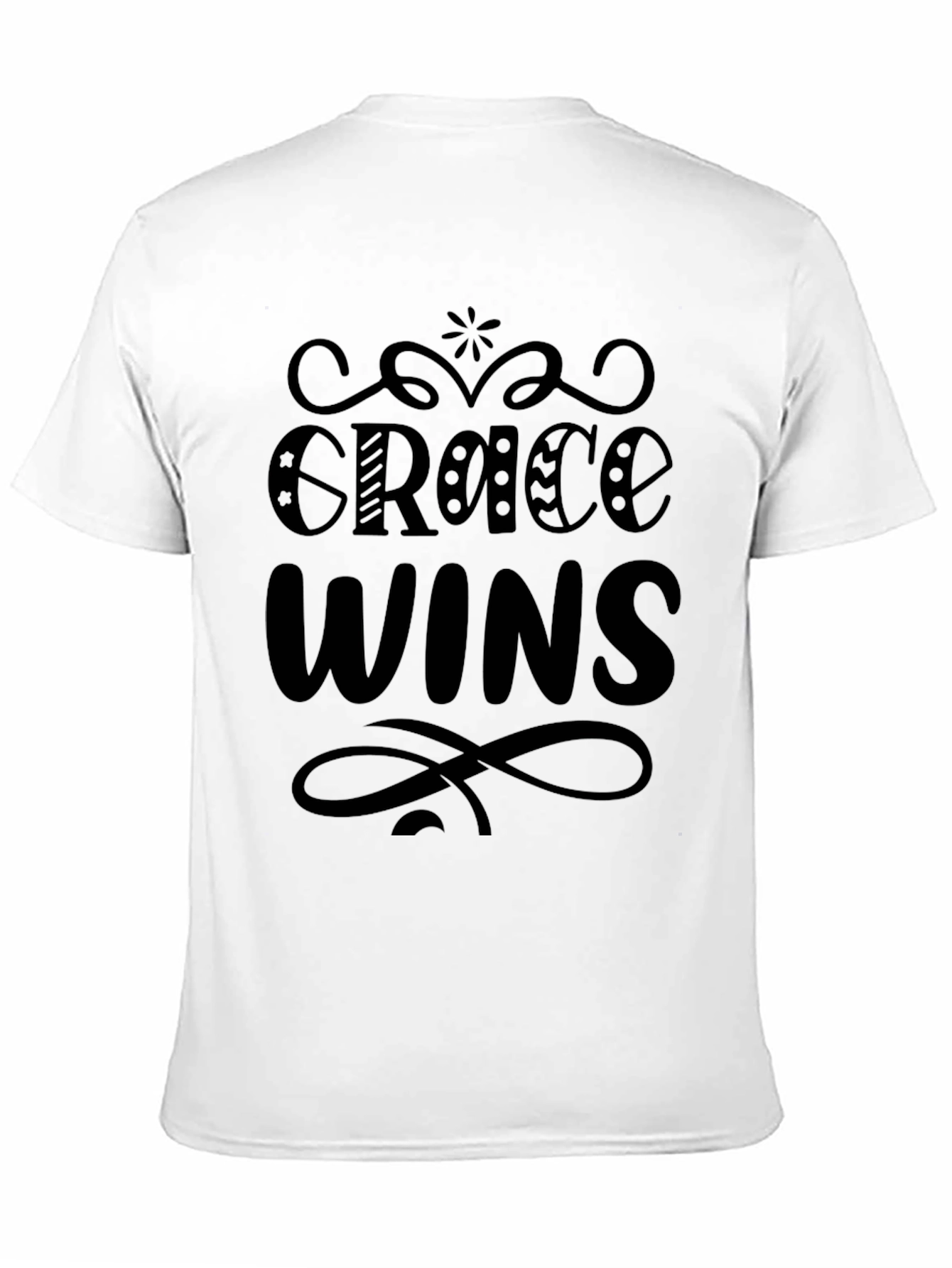 Grace Wins Black Graphic Tee Shirt