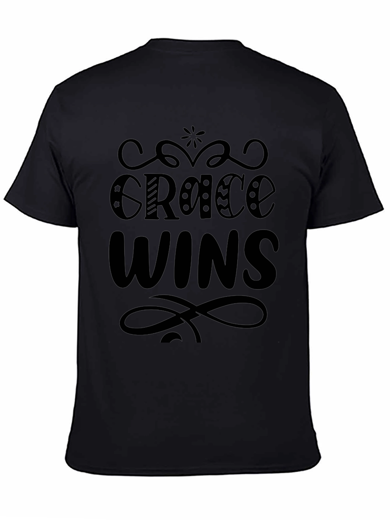 Grace Wins Black Graphic Tee Shirt