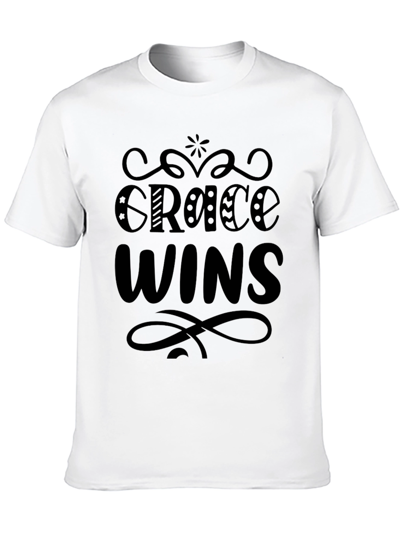 Grace Wins Black Graphic Tee Shirt