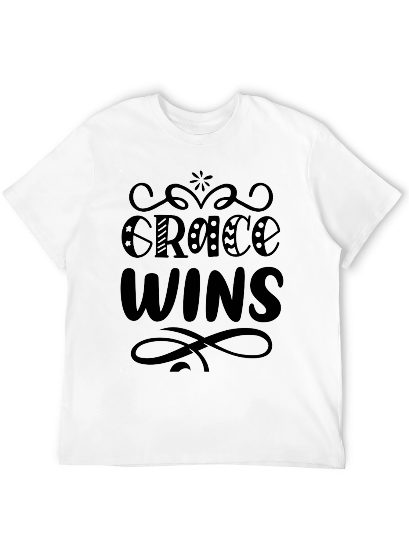 Grace Wins Black Graphic Tee Shirt