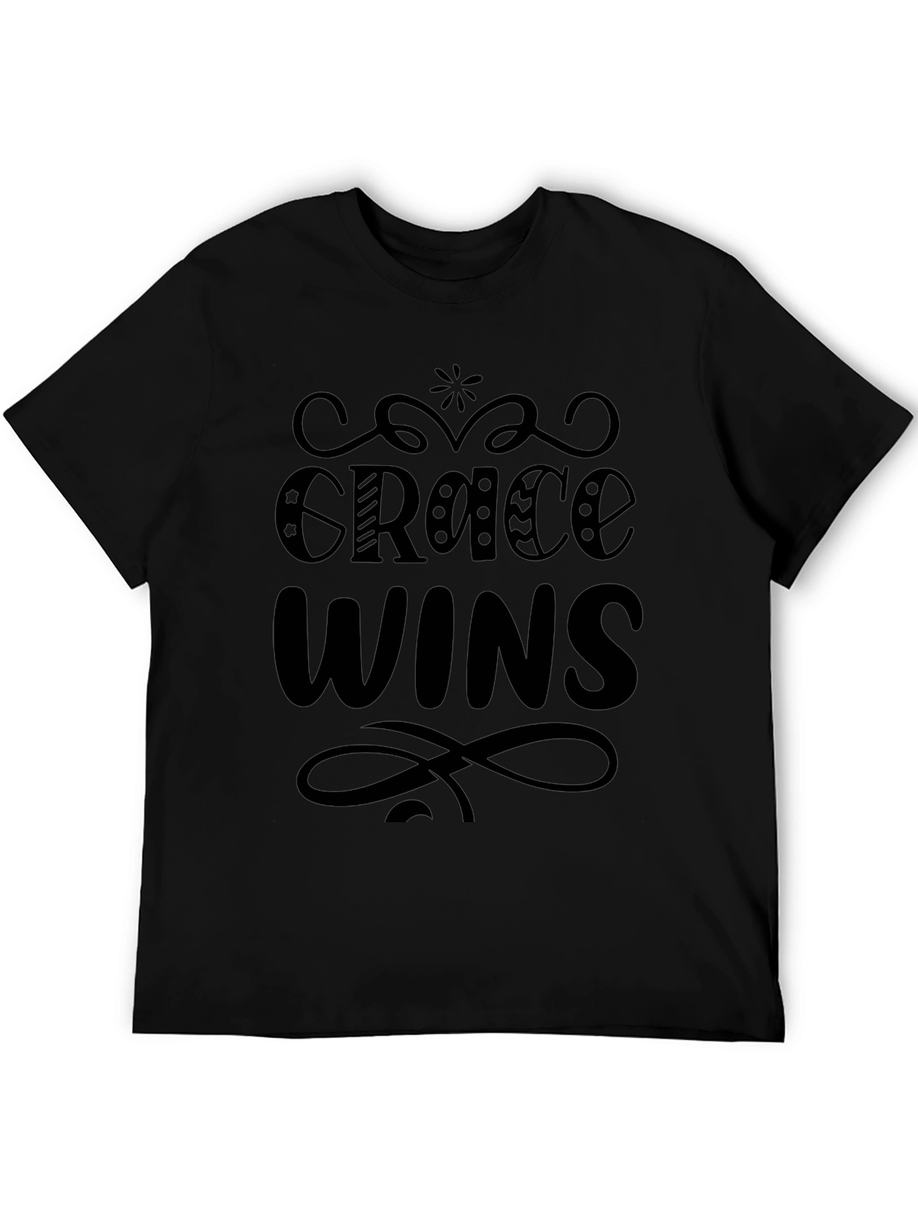 Grace Wins Black Graphic Tee Shirt