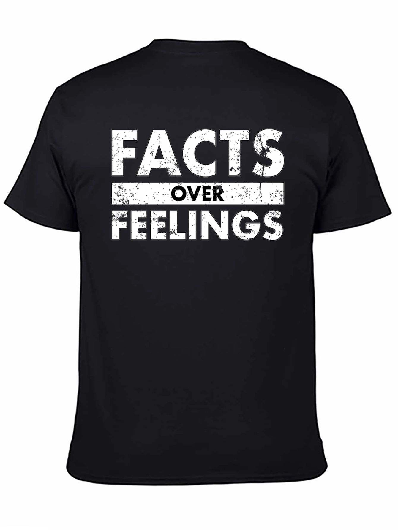 Facts Over Feelings Graphic Tee - Black Cotton T-Shirt