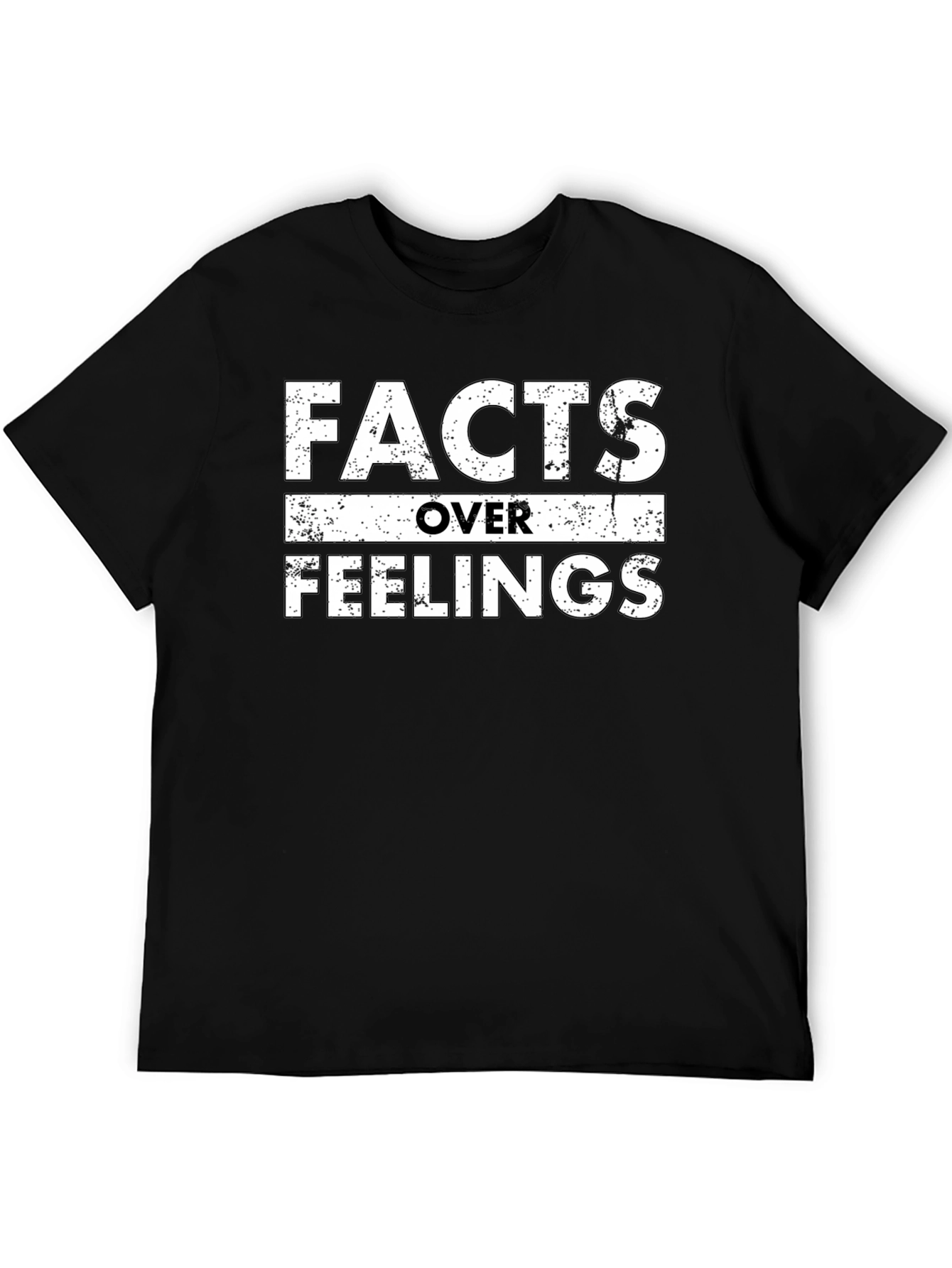 Facts Over Feelings Graphic Tee - Black Cotton T-Shirt