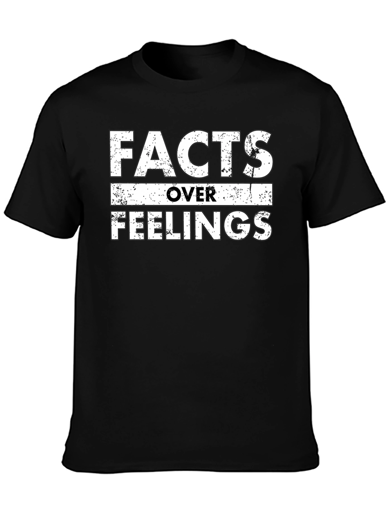 Facts Over Feelings Graphic Tee - Black Cotton T-Shirt