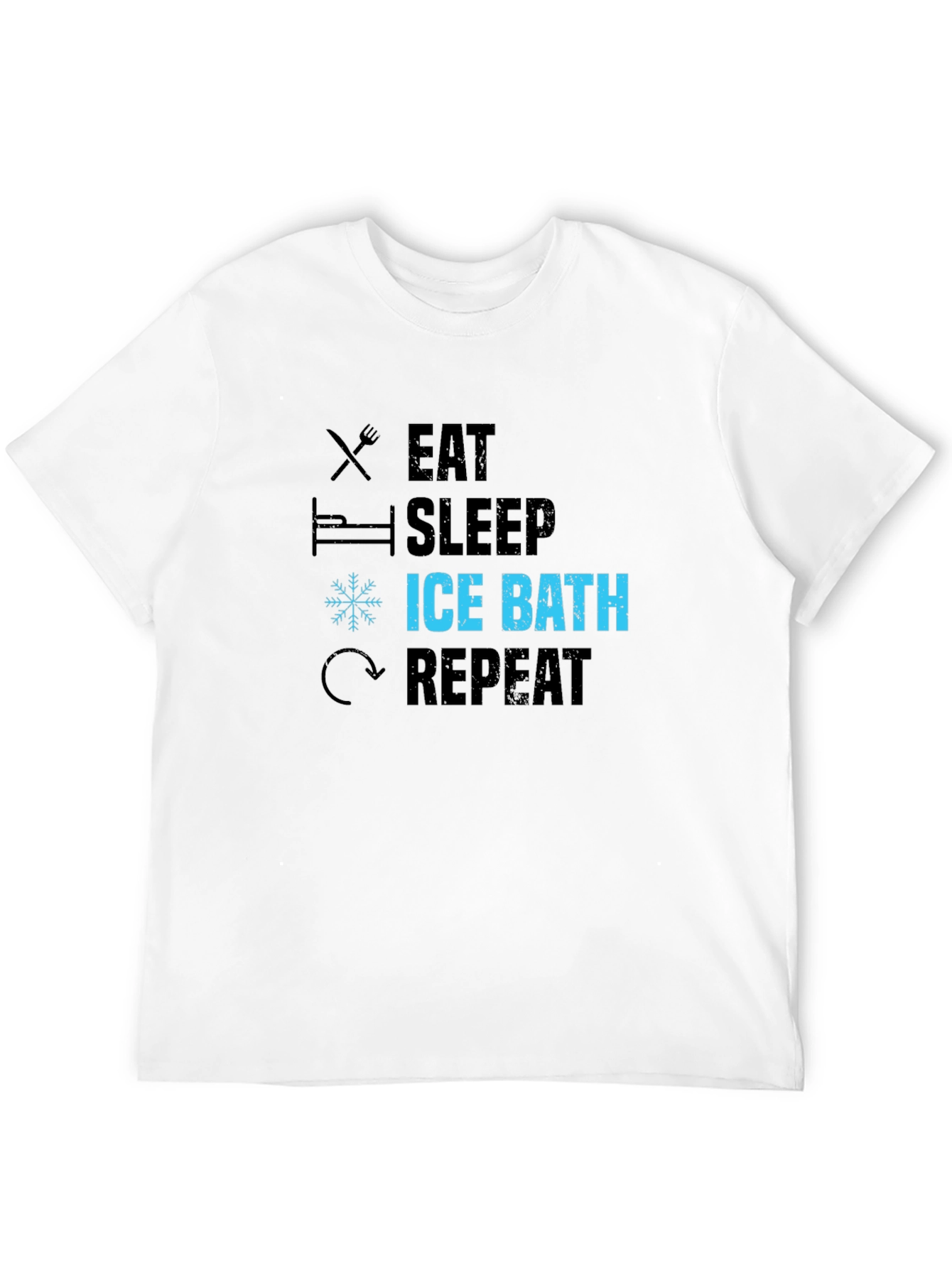 Eat Sleep Ice Bath Repeat Black T-Shirt