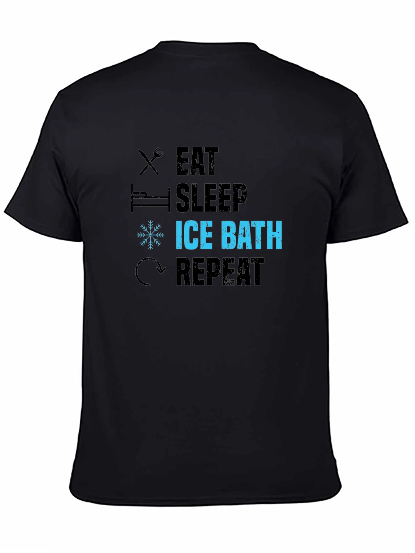 Eat Sleep Ice Bath Repeat Black T-Shirt