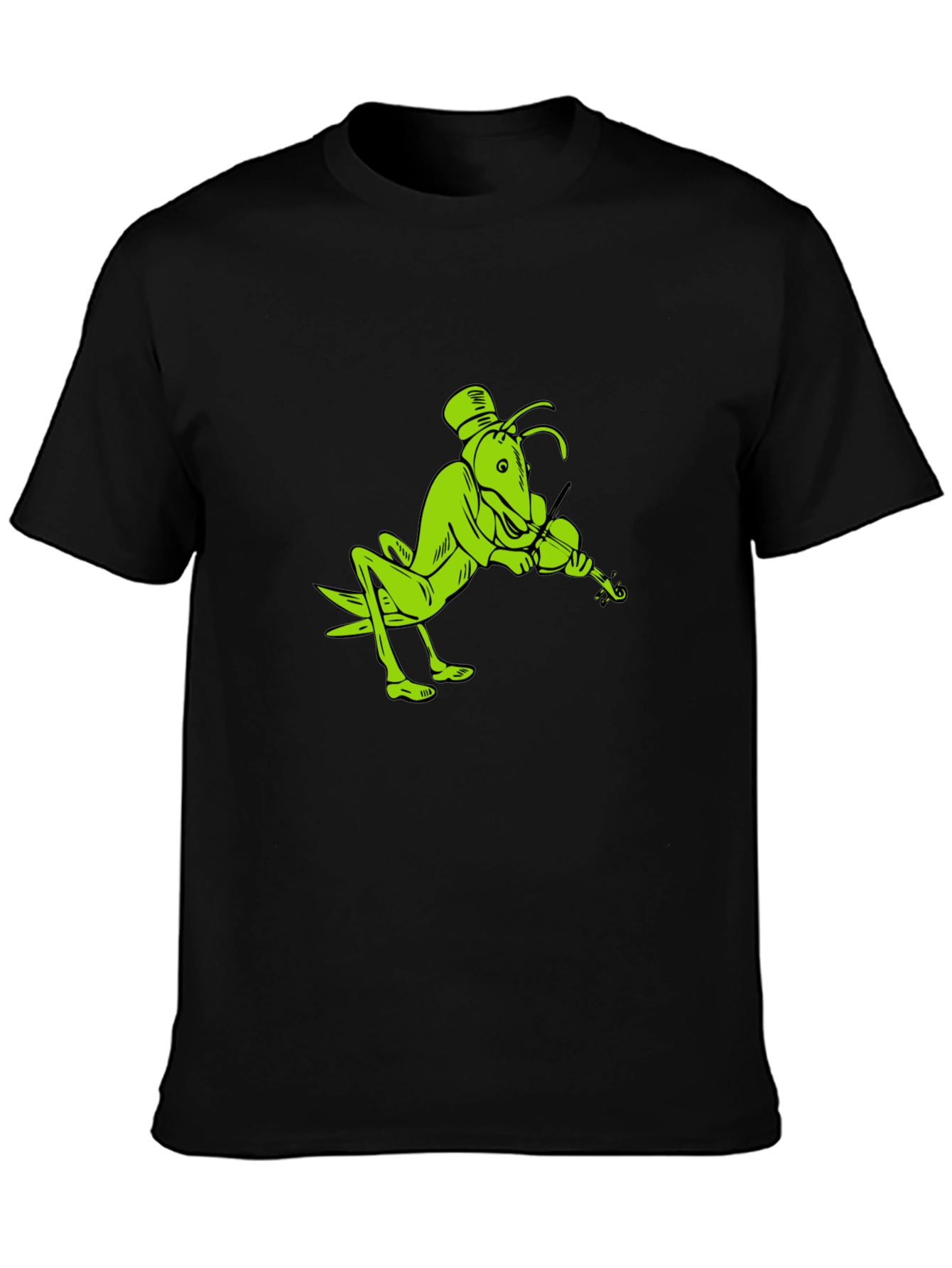 Grasshopper Violinist Black T-Shirt