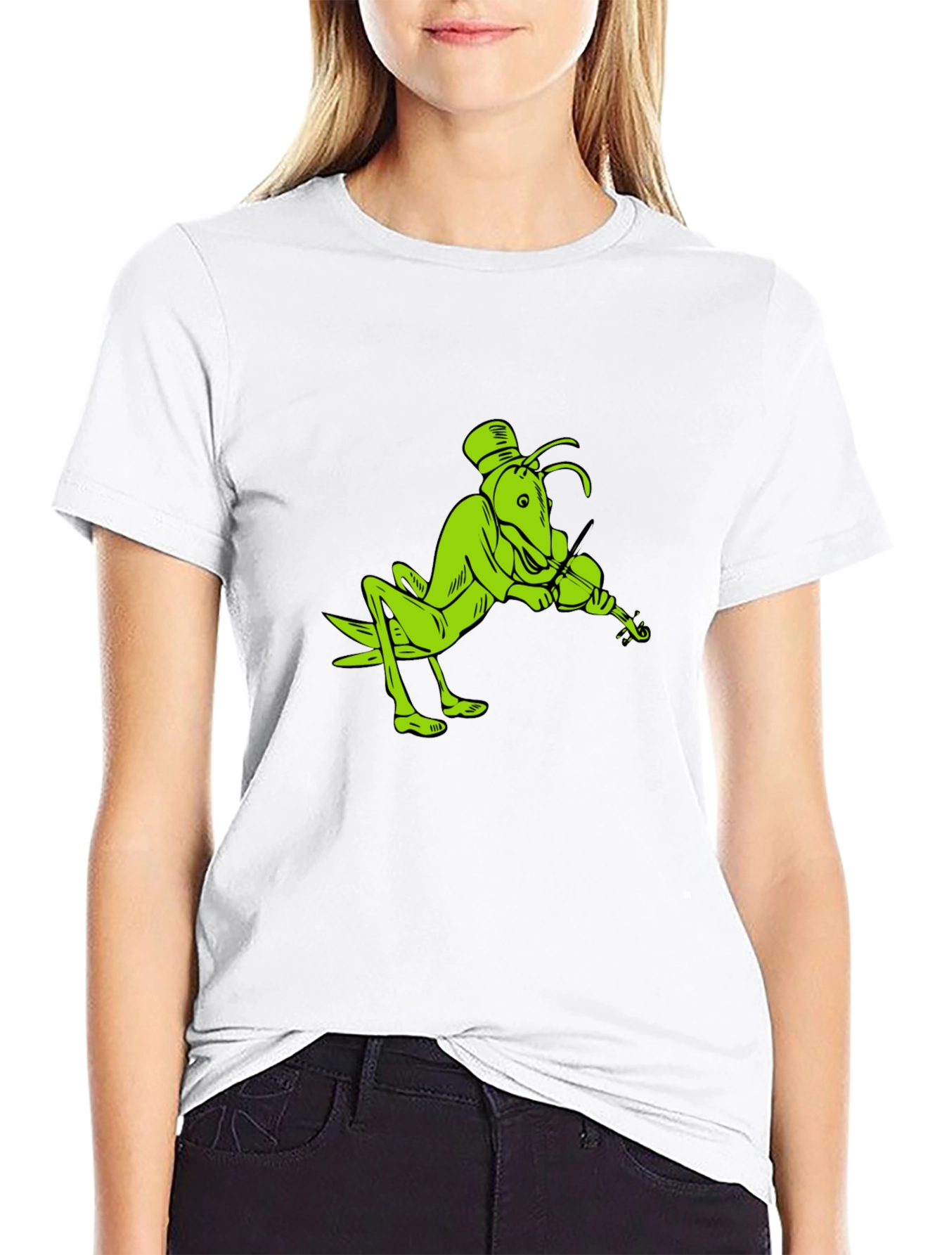 Grasshopper Violinist Black T-Shirt
