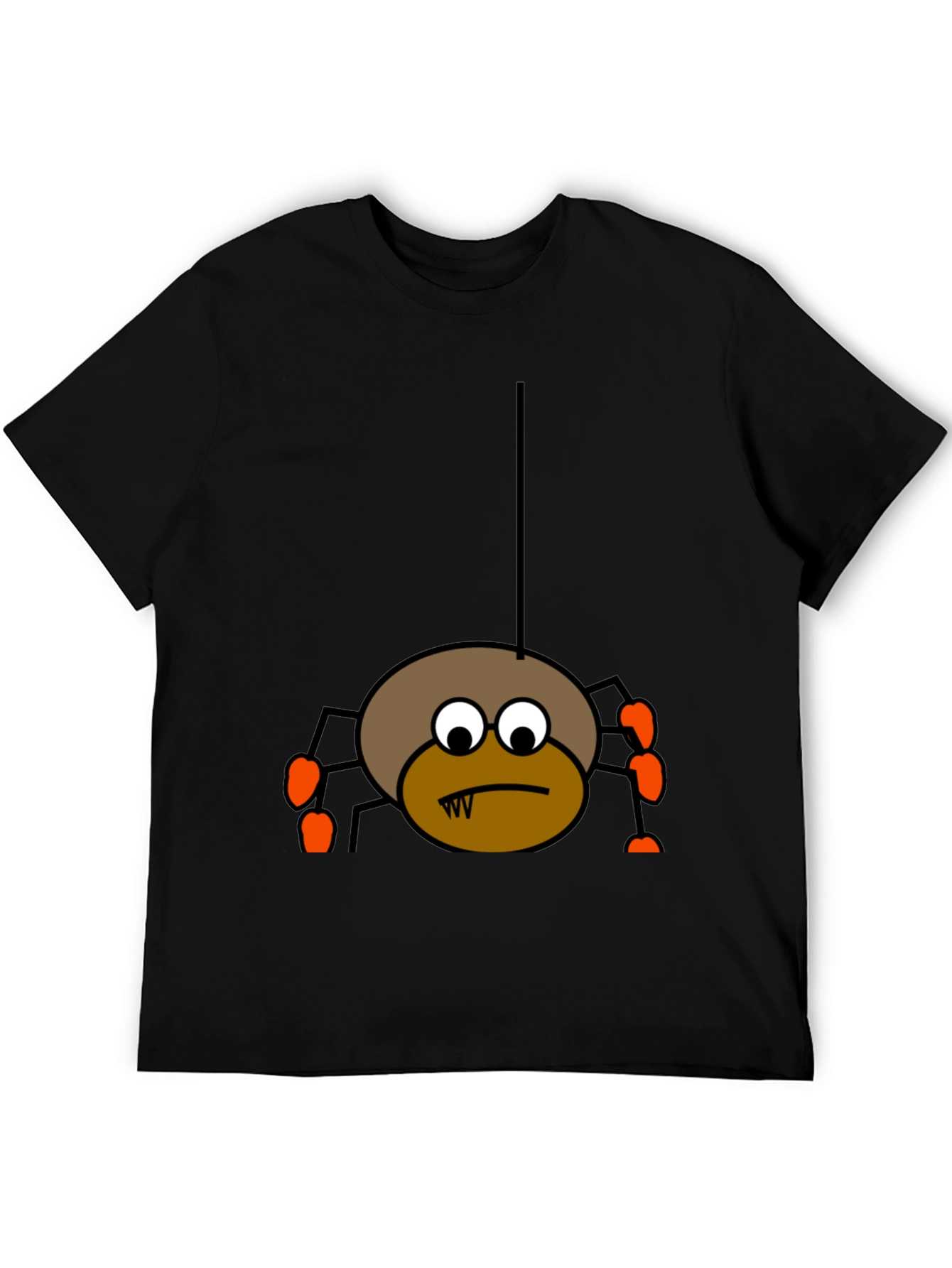 Halloween Spider Graphic Tee - Black Cotton T-Shirt