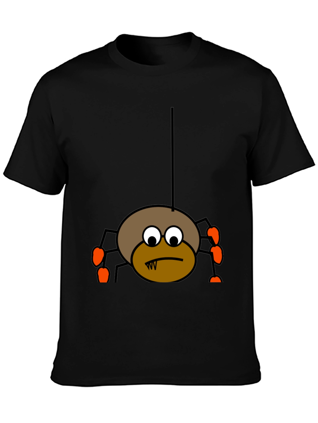Halloween Spider Graphic Tee - Black Cotton T-Shirt