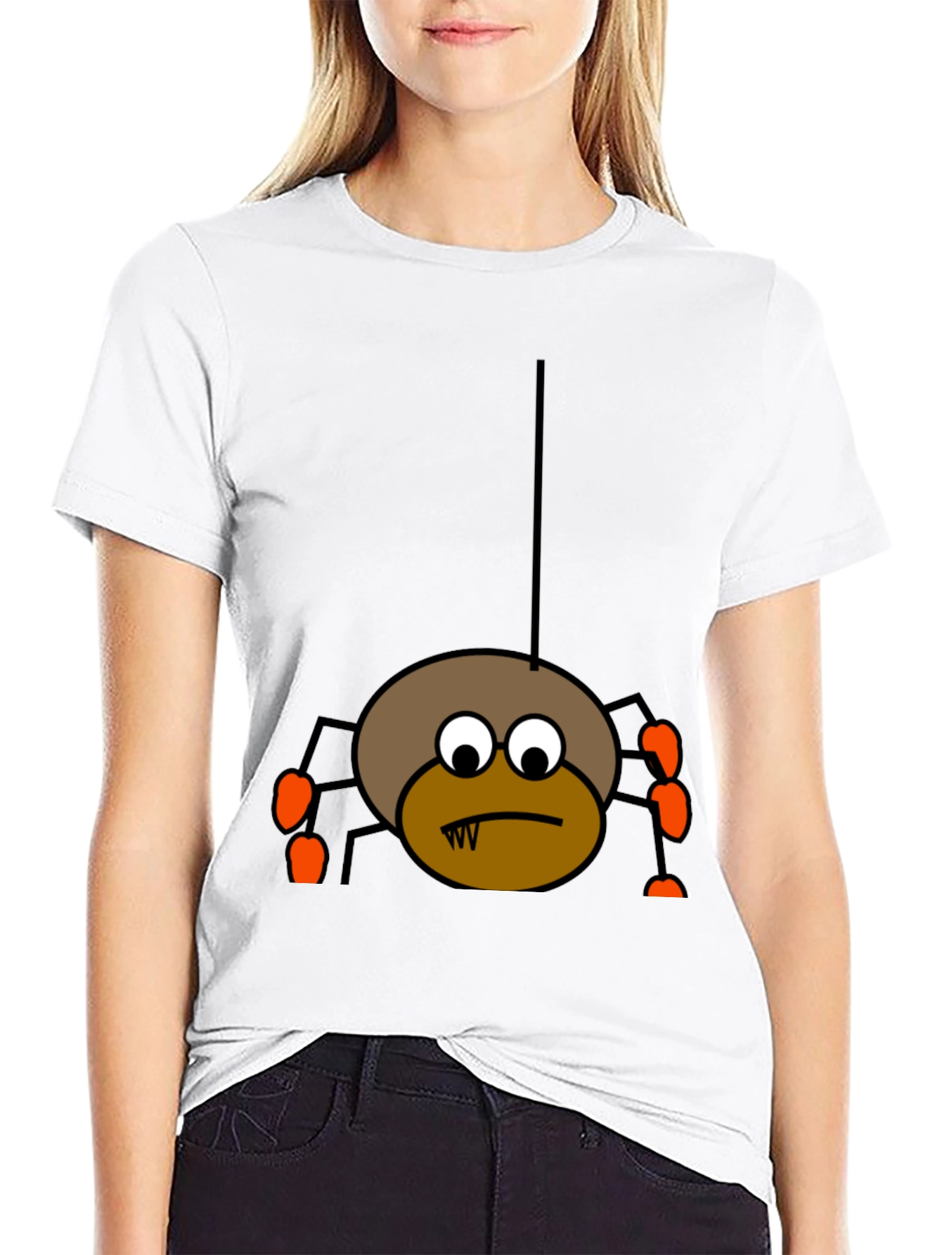 Halloween Spider Graphic Tee - Black Cotton T-Shirt