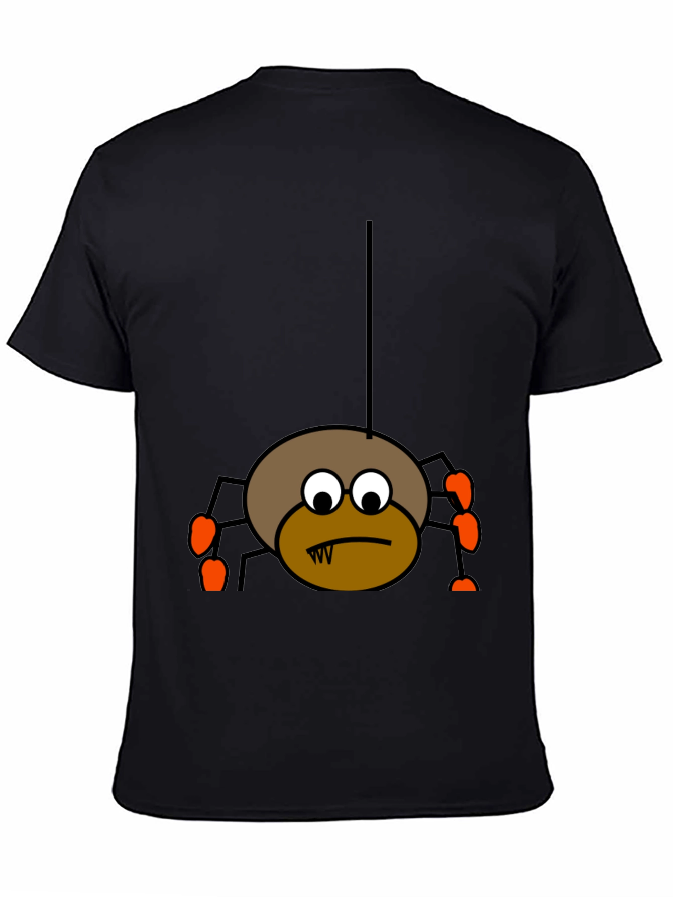 Halloween Spider Graphic Tee - Black Cotton T-Shirt