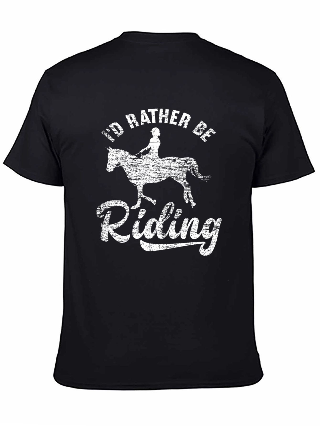 Id Rather Be Riding Black T-Shirt