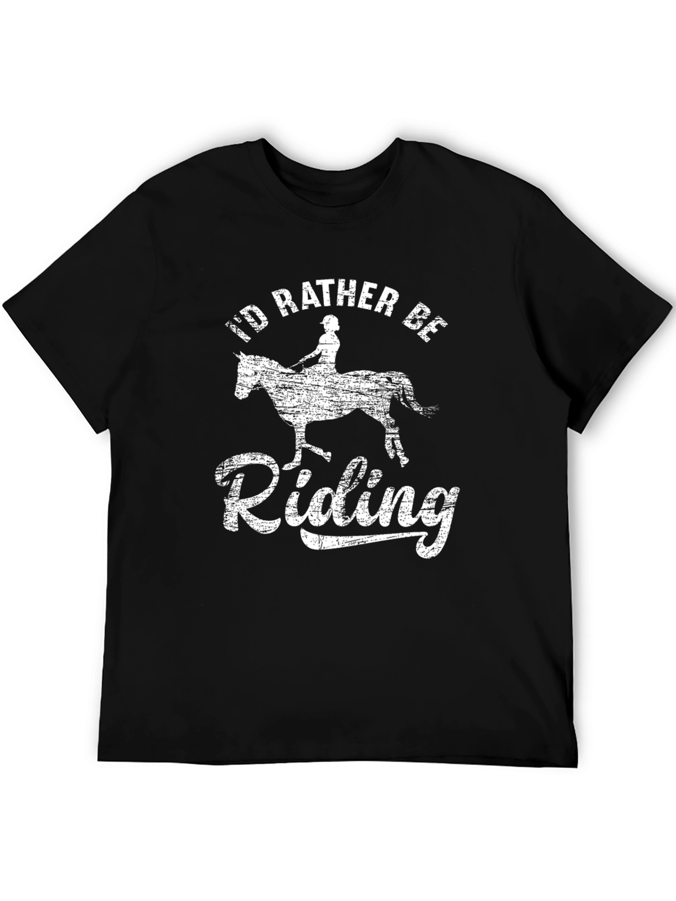 Id Rather Be Riding Black T-Shirt