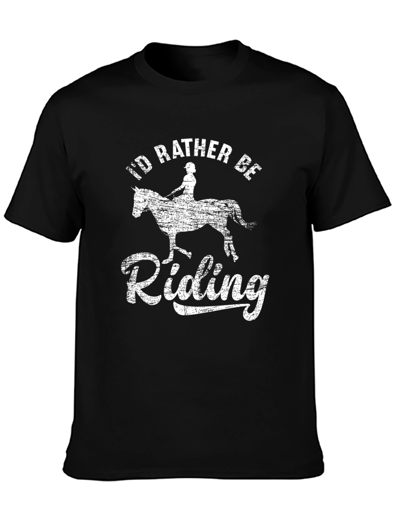 Id Rather Be Riding Black T-Shirt