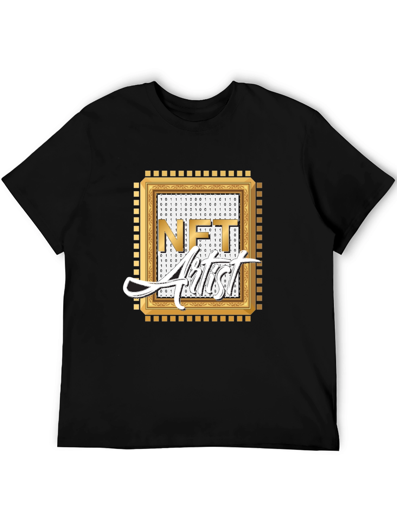 NFT Artist Graphic Tee - Black Cotton Blend T-Shirt