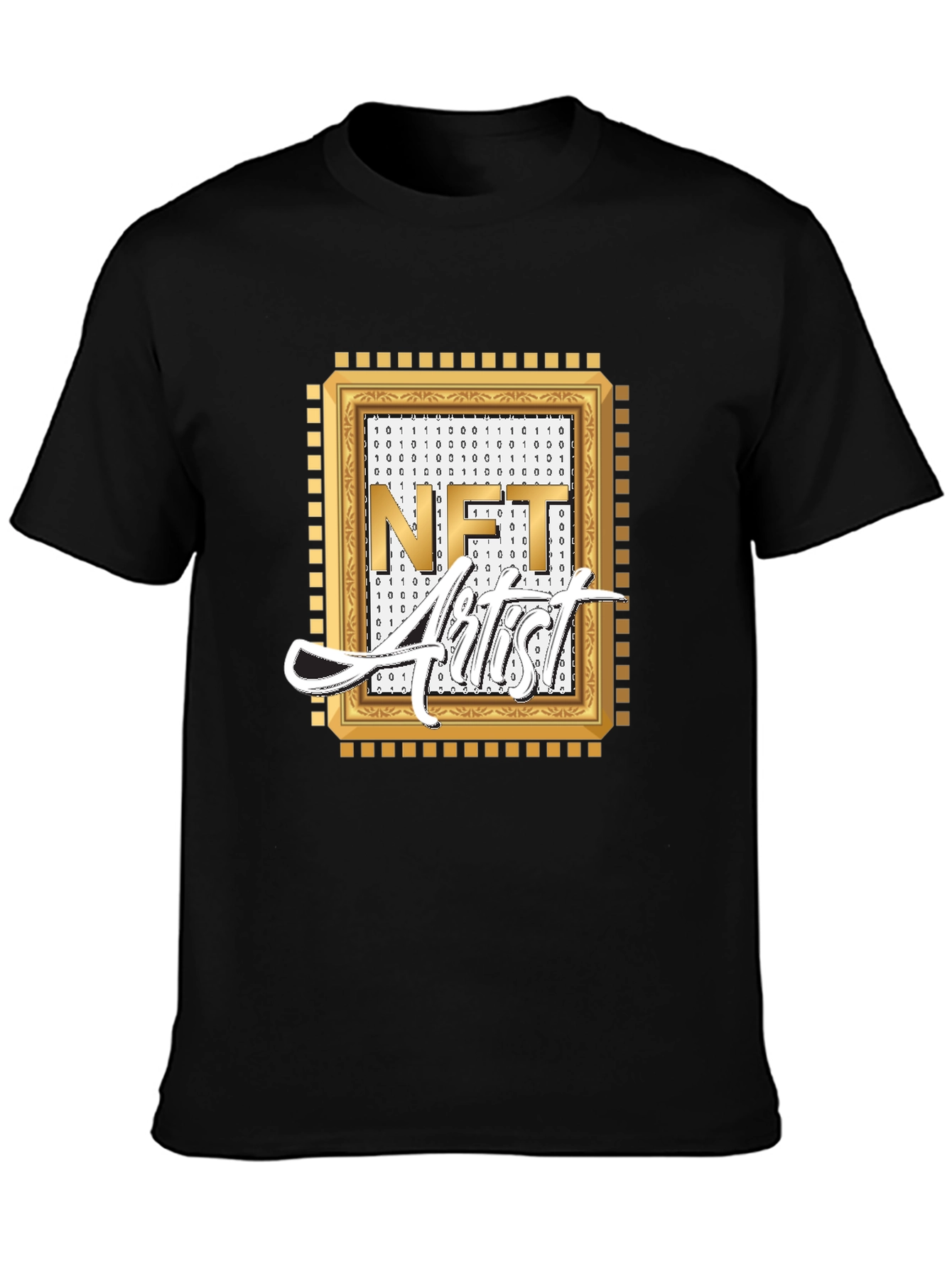 NFT Artist Graphic Tee - Black Cotton Blend T-Shirt